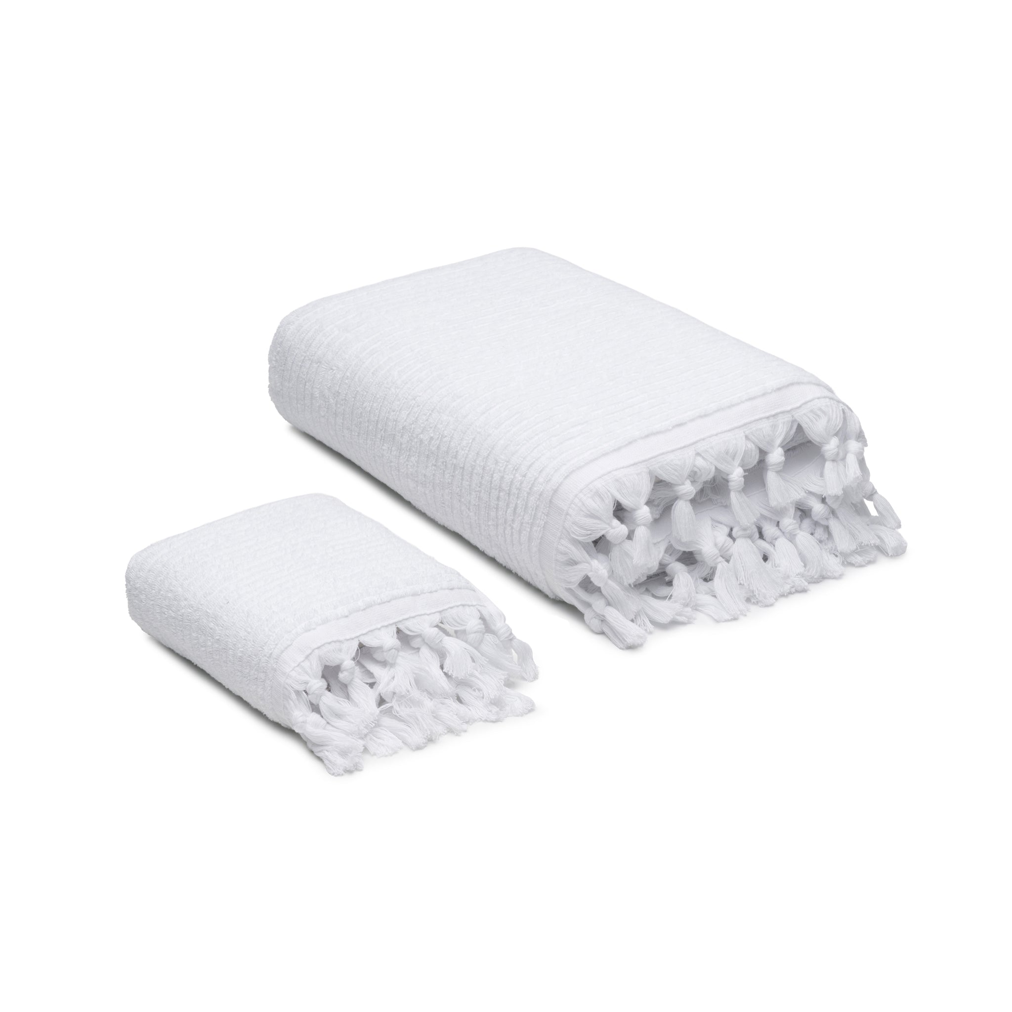 Ribbed Loom Turkish Cotton Terry Bath and Hand Towels