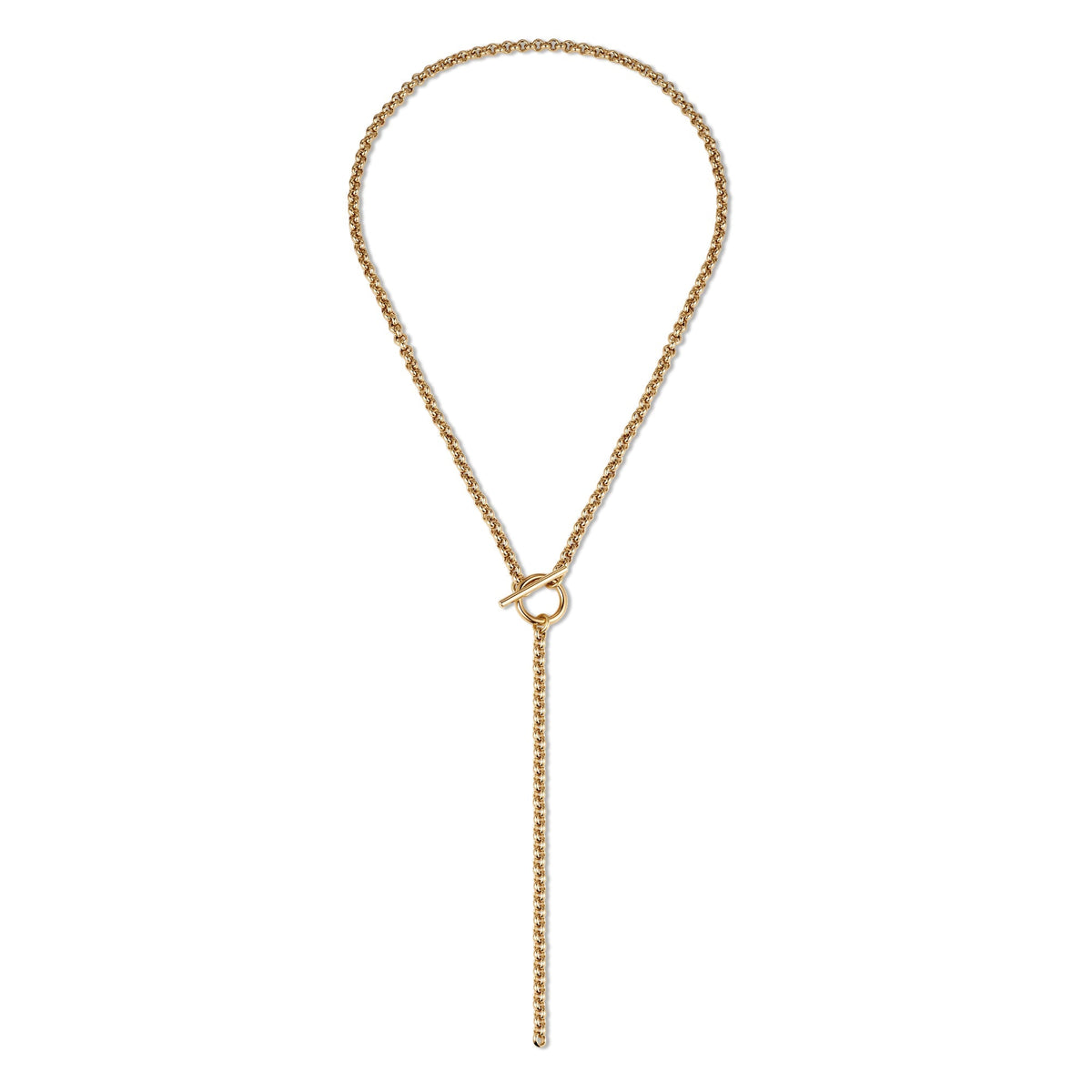 Gold-toned chain necklace with toggle clasp from Micro Royal Rolo Toggle Lariat