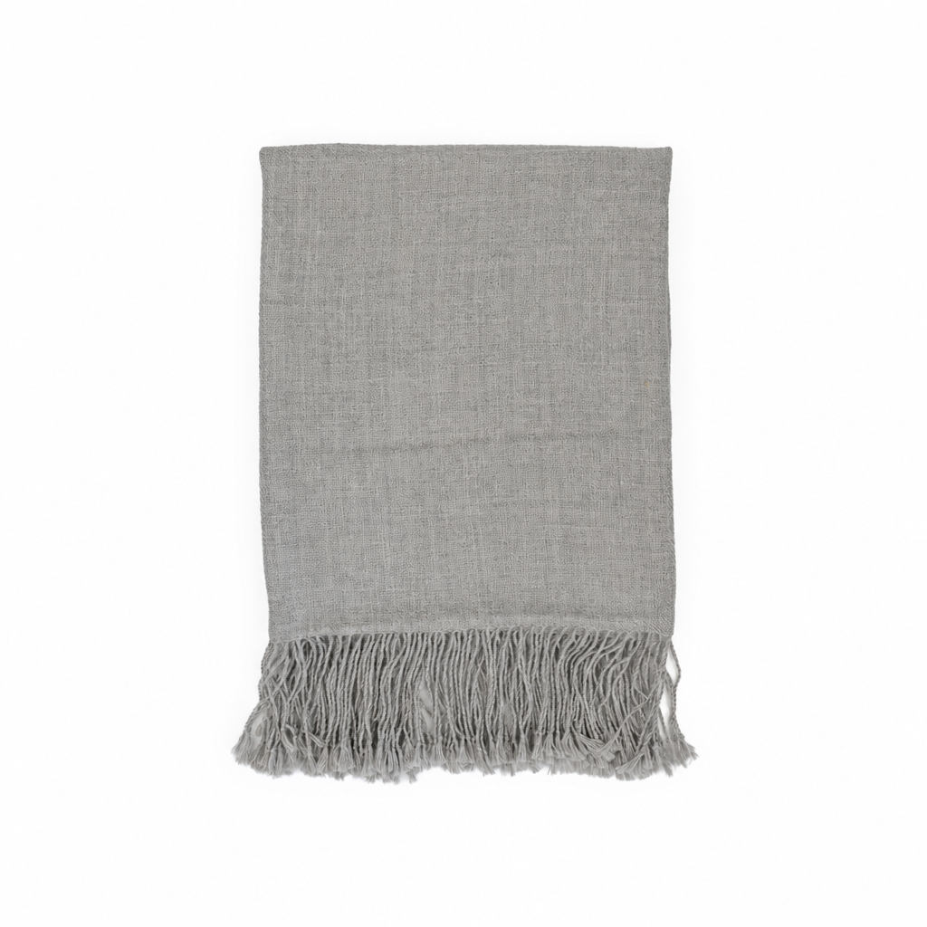 Graphite handloomed 100% undyed baby alpaca throw blanket, Wasi Collection, made in Peru