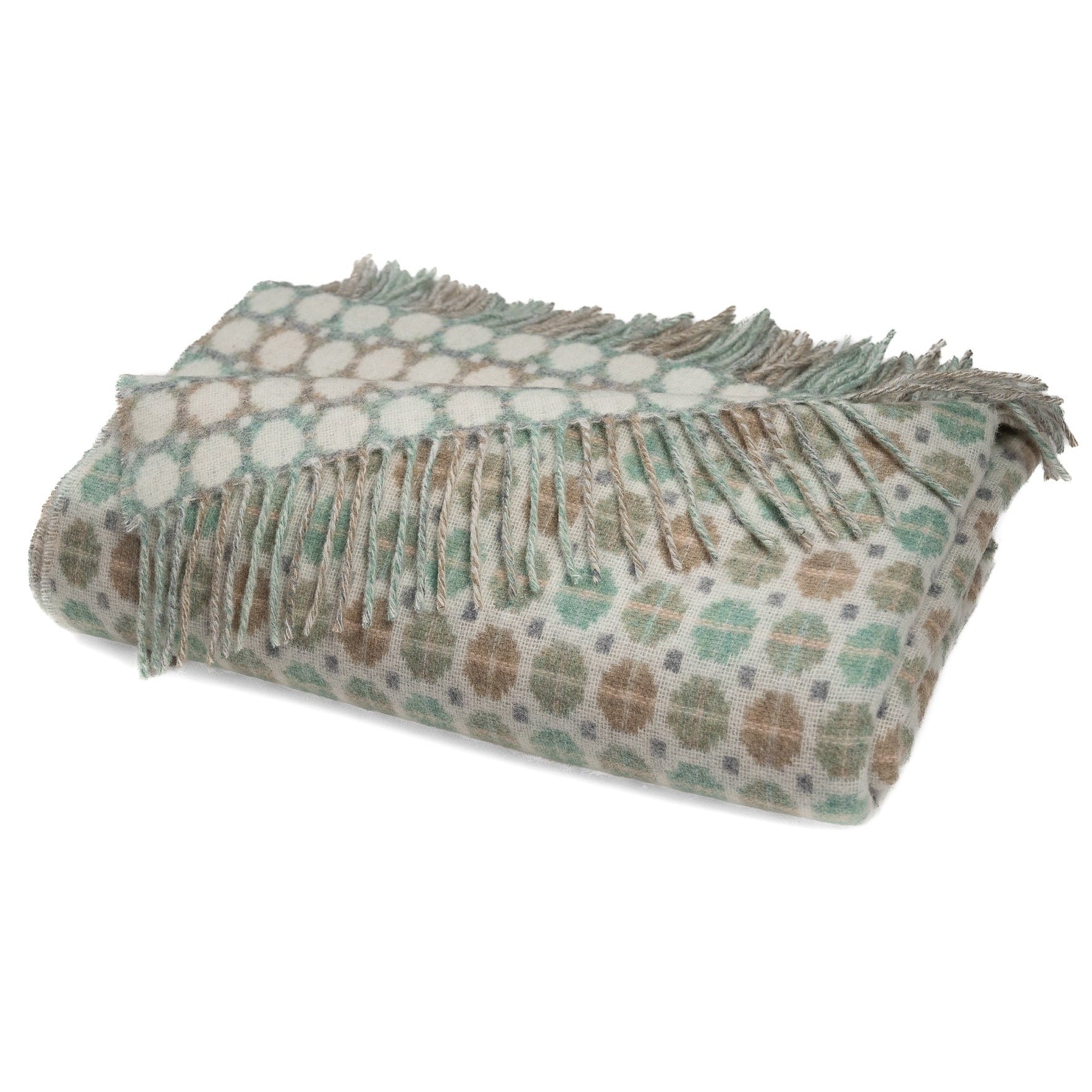 Southampton Home Merino Wool Medallion (Mint)-Throws and Blankets-[bar code]-Prince of Scots
