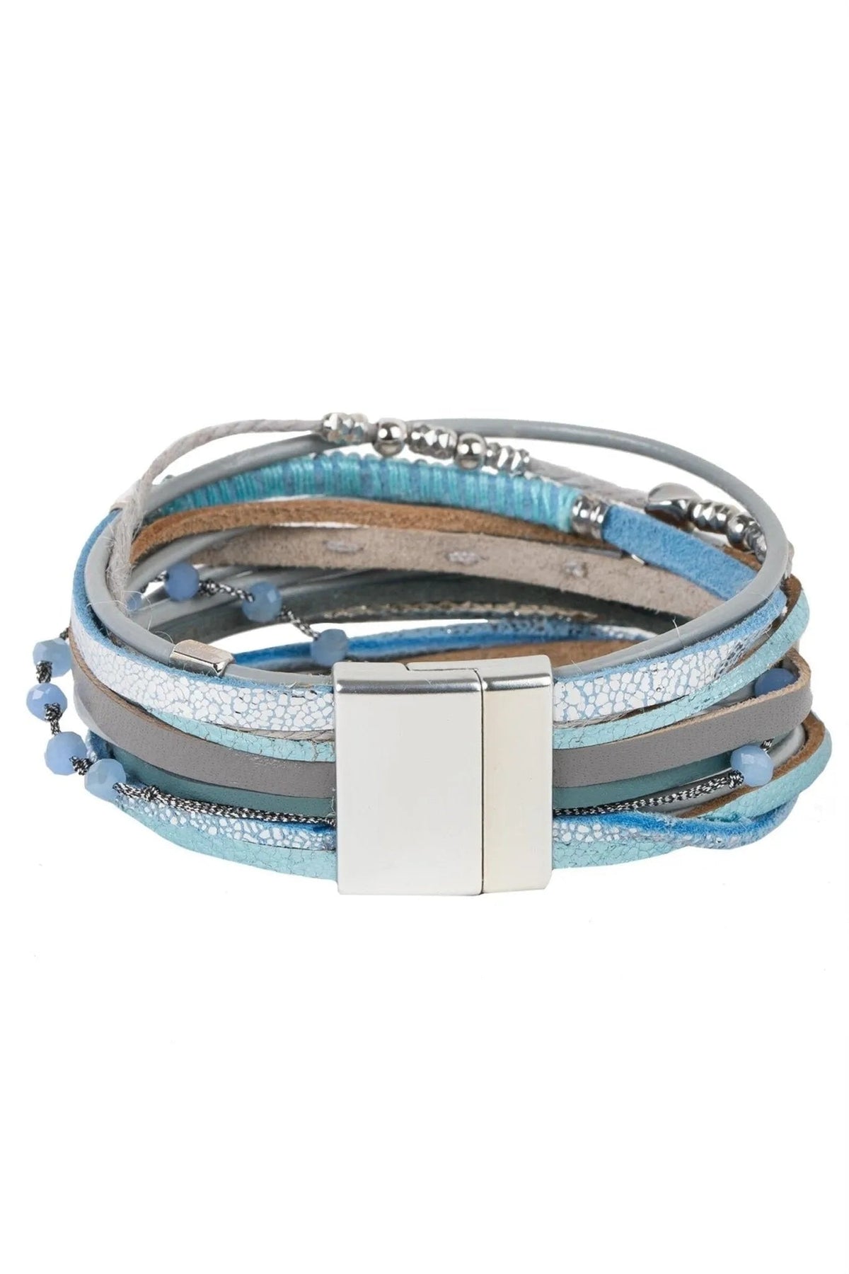 Laguna Beach Leather Bracelet Light Steel Blue