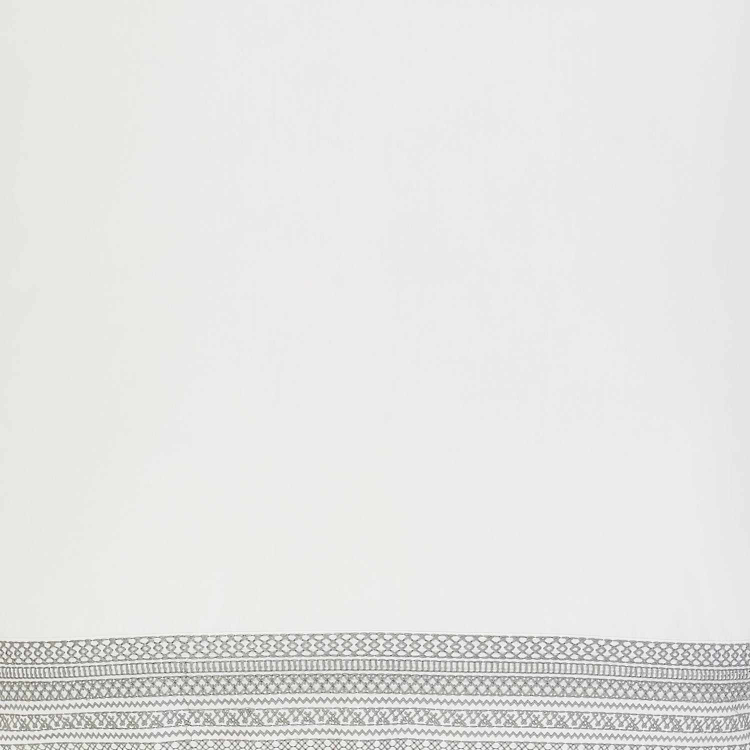 ASP-502-2032_3|White 100% cotton sheet detail with a sophisticated grey embroidered border, perfect for a cozy bedroom.