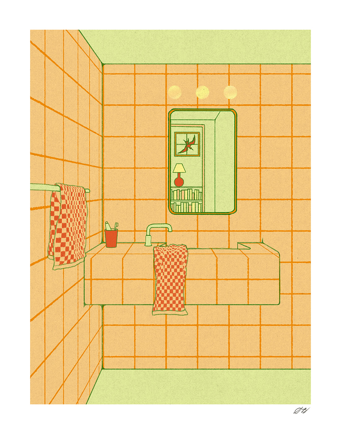 Bathroom Print by Stephanie Browne