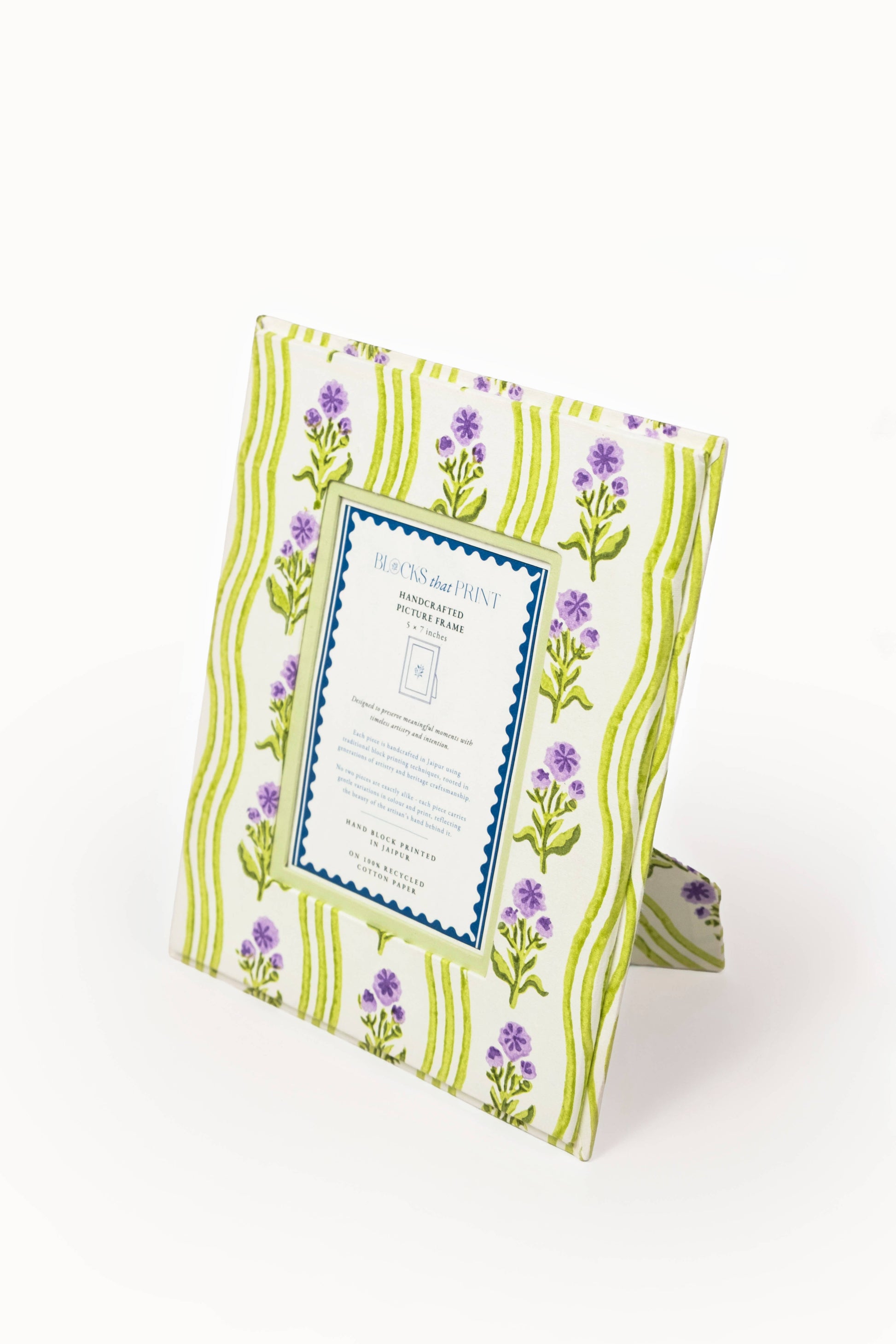 Large Block Print Photo Frame (5 by 7) - Leher Lilac