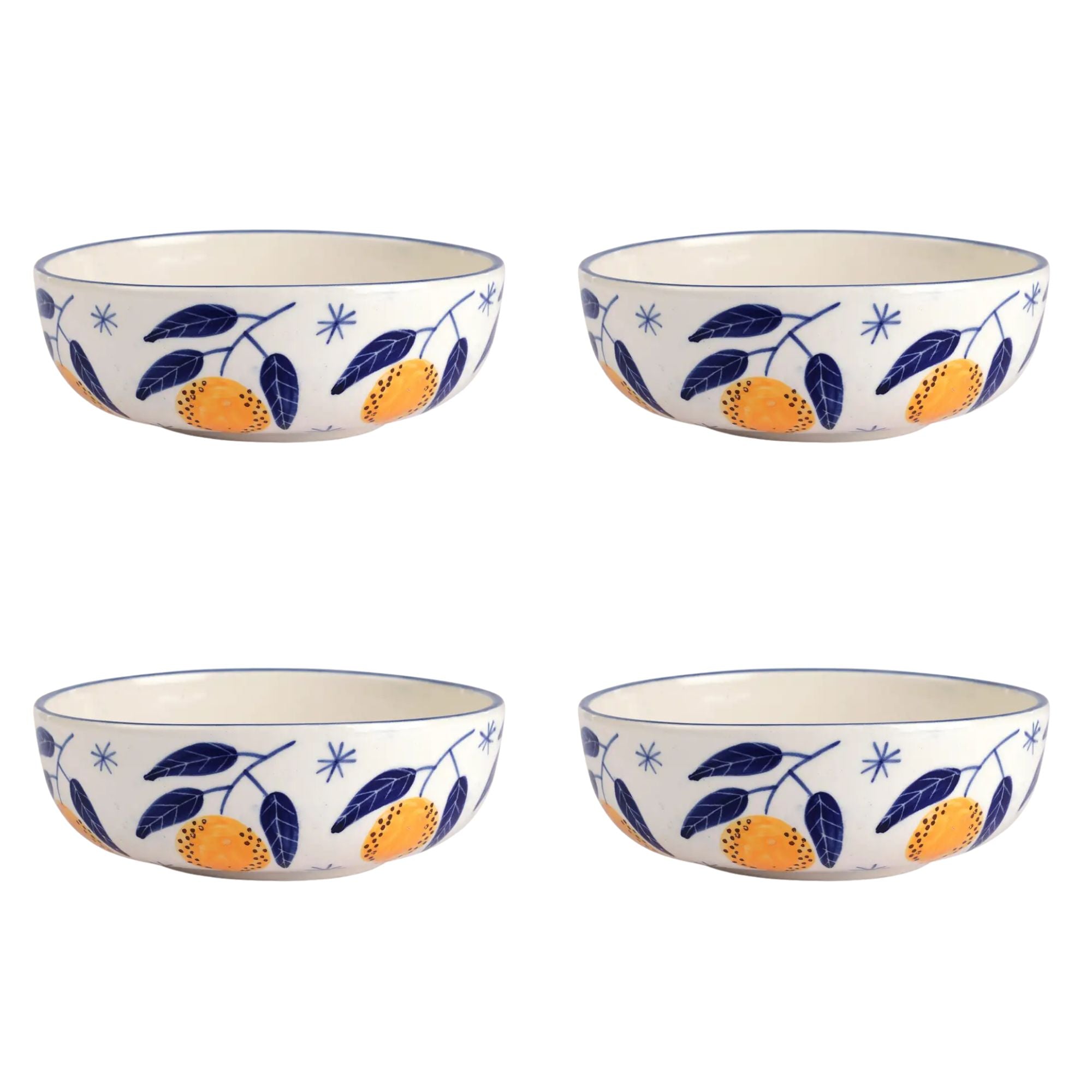 Italian Lemon Bowl, yellow - 2.5x7 Inches ( Set of 4 )