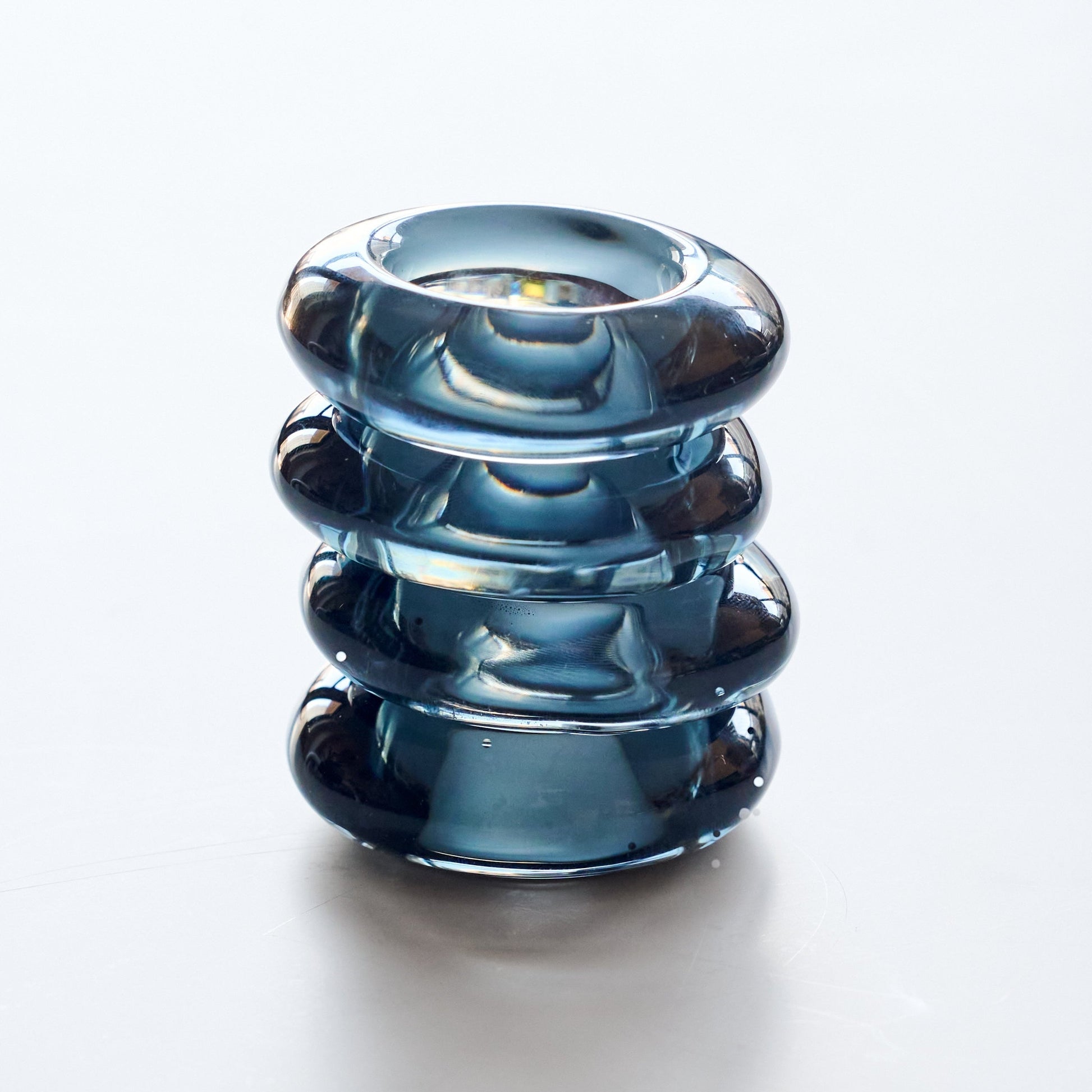 Slate Grey glass napkin rings set of 4 hand-cast borosilicate glass in slate grey - Goldie Home