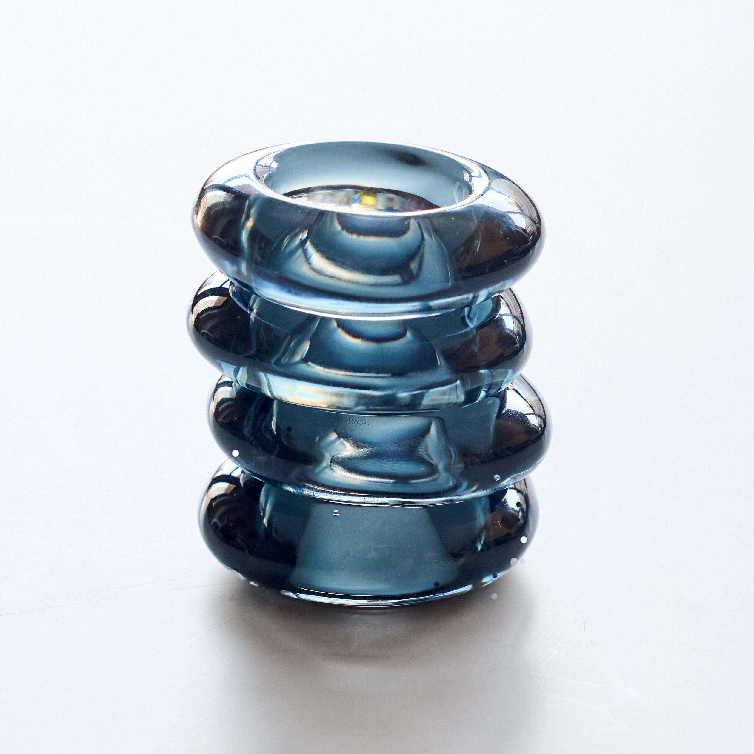Slate Grey glass napkin rings set of 4 hand-cast borosilicate glass in slate grey - Goldie Home