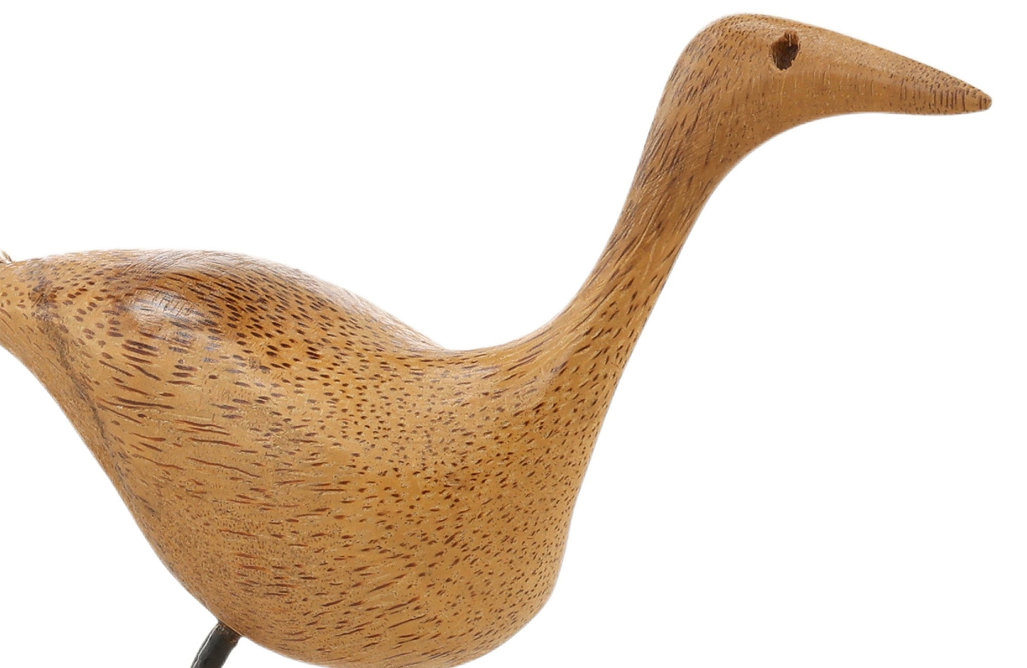 Zephyr Bamboo & Stone Bird Sculpture - Natural/Black
