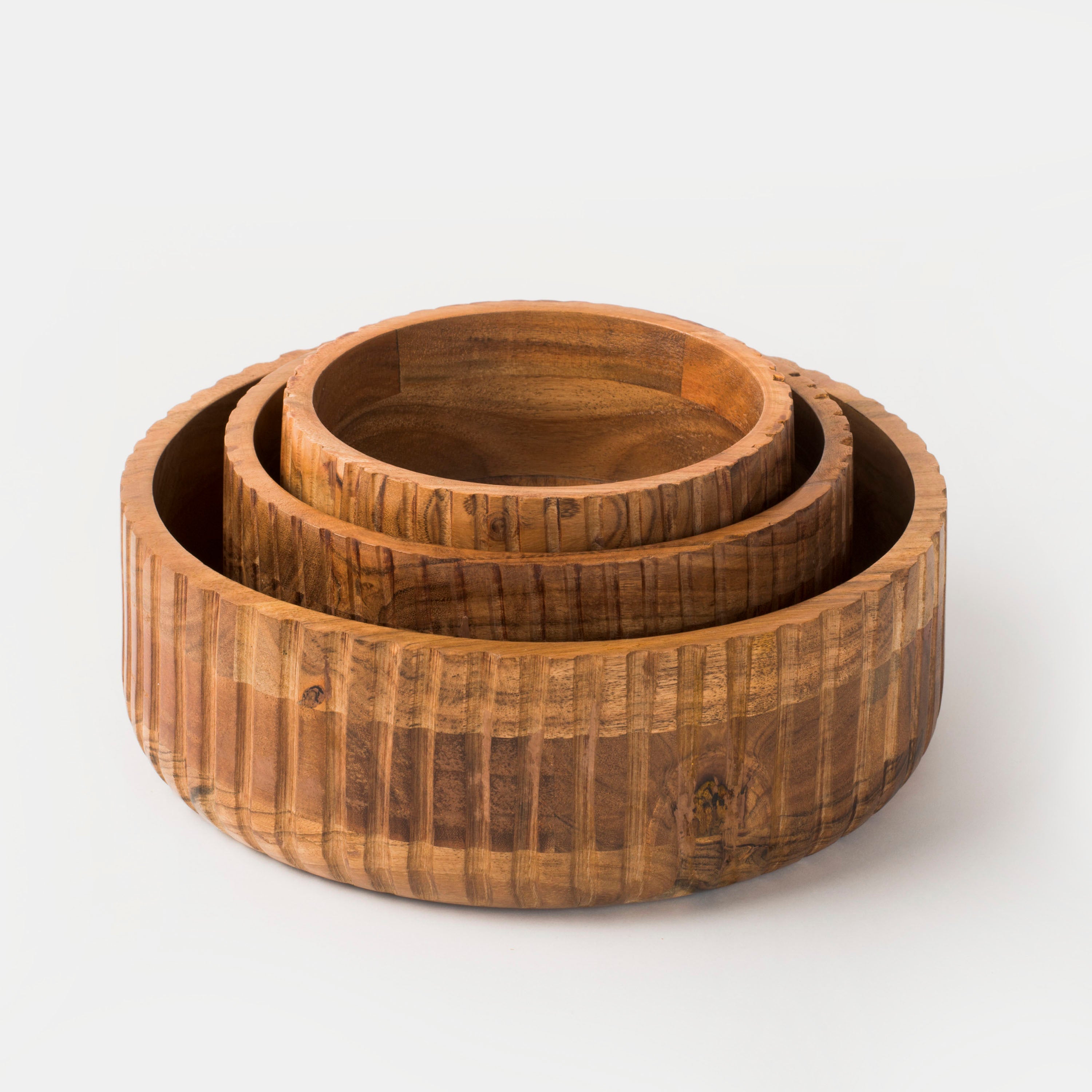Etta Acacia Wood Bowls - Thumbnail 2