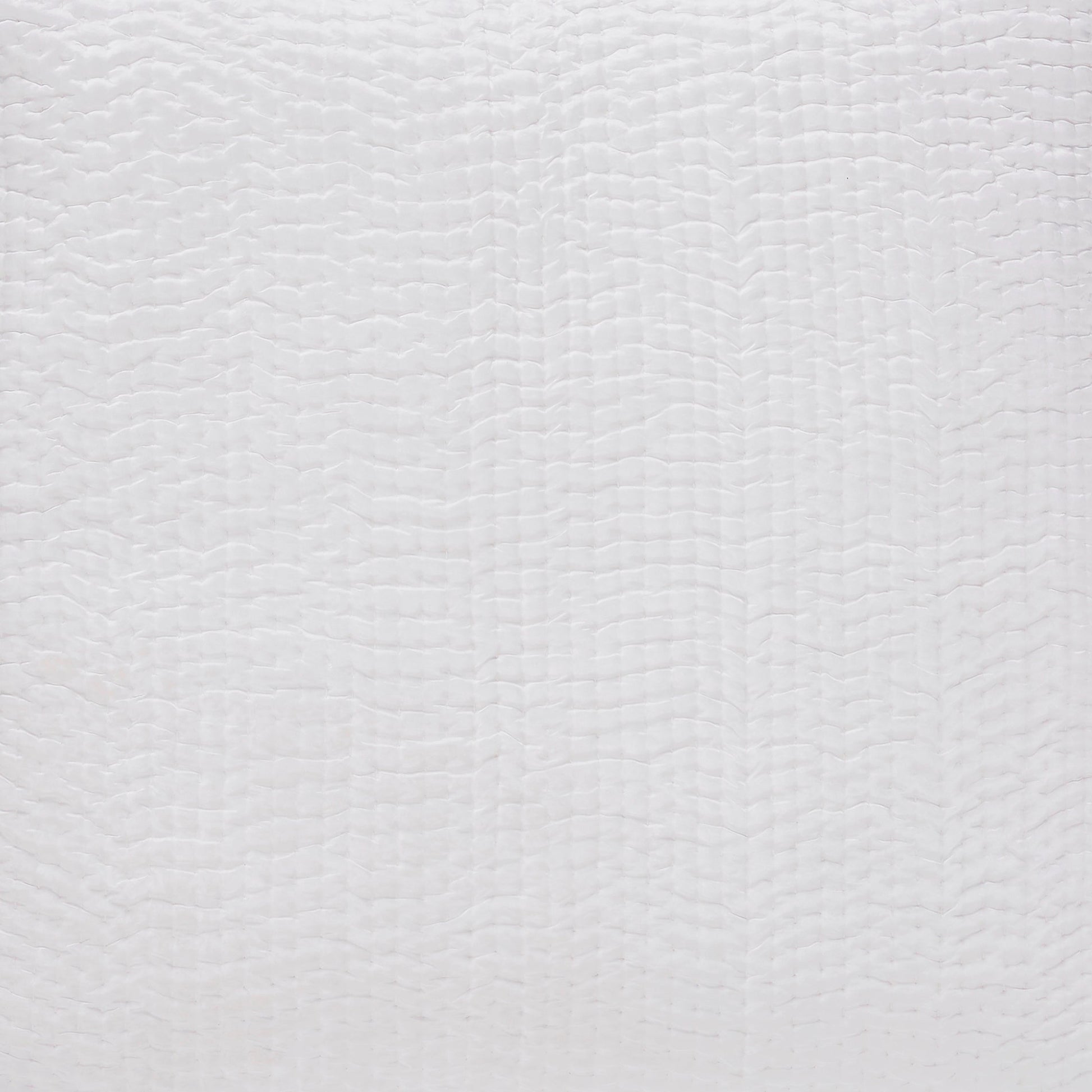 KS-165-2036-LOT1_3|Close-up of white quilted fabric for coverlets, featuring subtle textured wavy rectangular patterns for modern style.