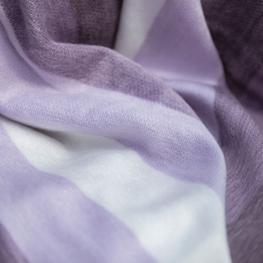 purple striped alpaca throw blanke
