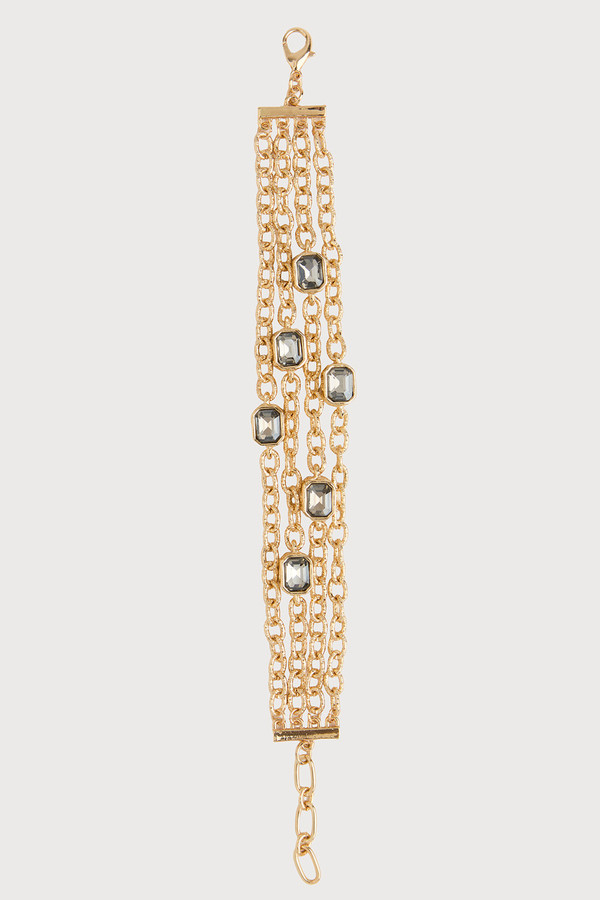 Crystal Cascade Chain Bracelet - Silver