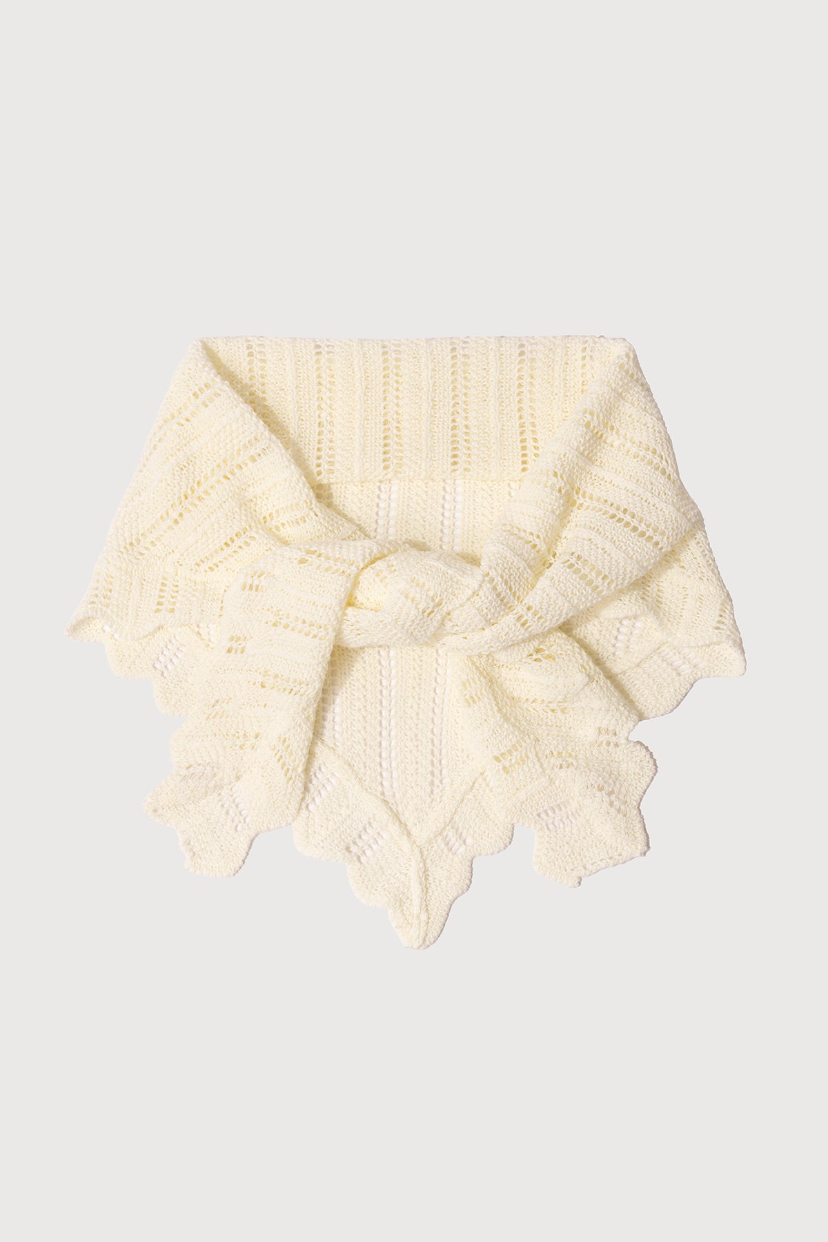 Knitted Triangle Bandana - White