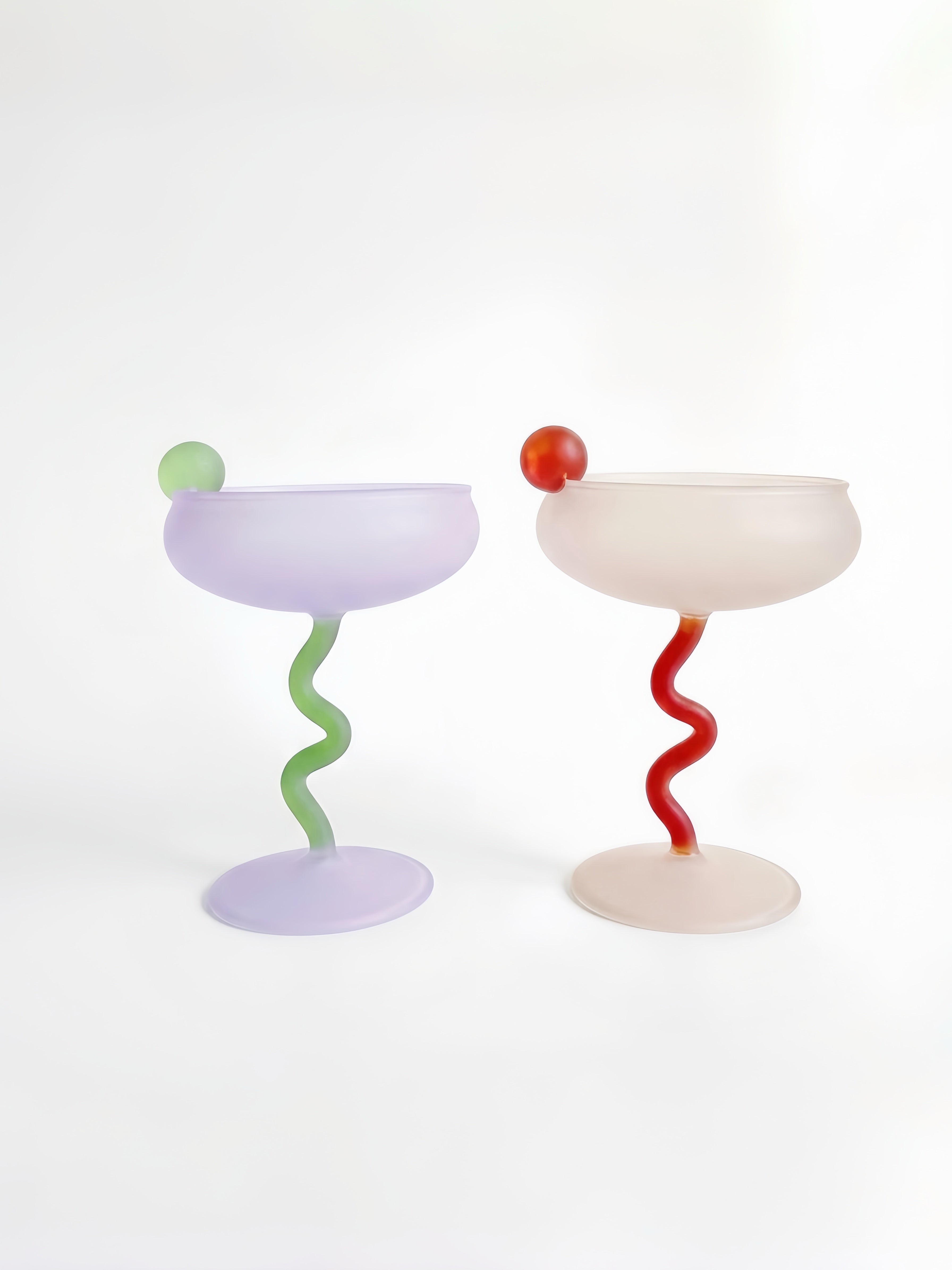 Jelly Bean Wine Glass - Whimsical Eclectic Dopamine Cocktail Coupe