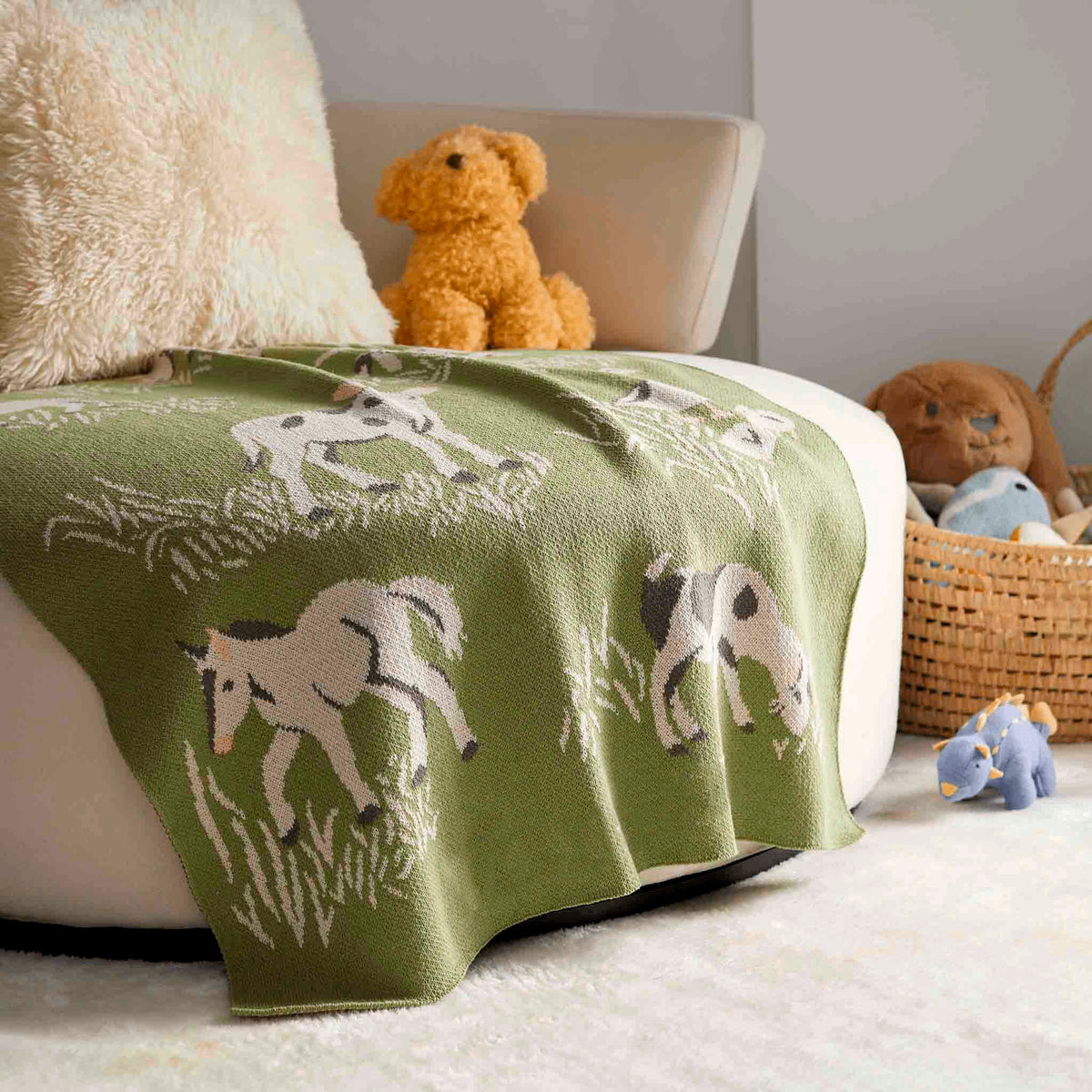 In2Green Eco Baby Throws Baby Cotton Knit Blanket - Farm 601570192951 BB02BFA1