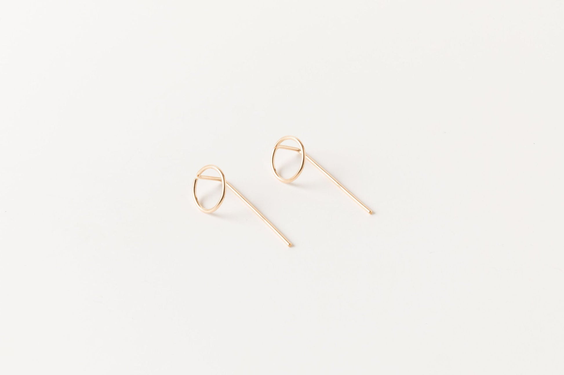 Small Circle Threader Earrings - 14k gold filled, geometric earrings, minimalist earrings, modern ear jackets, Sheena Marshall Jewelry, Denver Colorado