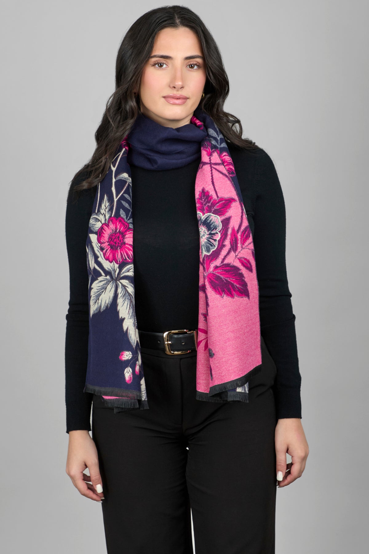 Floral Reversible Scarf - Pale Violetred