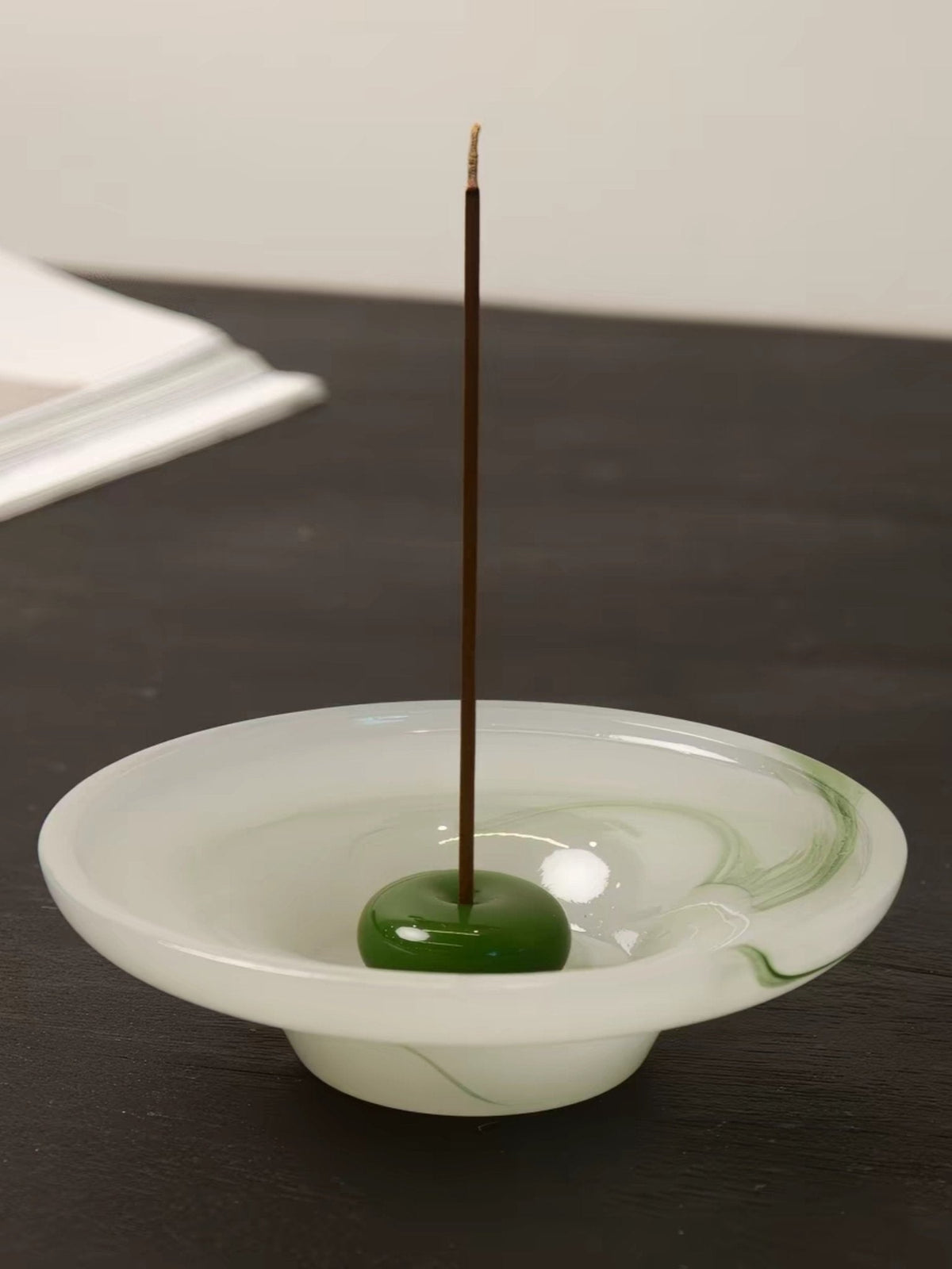 Still Pond Incense Stick Holder Burner with Ash Catcher, Zen Accent Decor for Hygge Living -Candle Holders- Still Pond Incense Stick Holder-Jade Ripple - INSPECIAL HOME