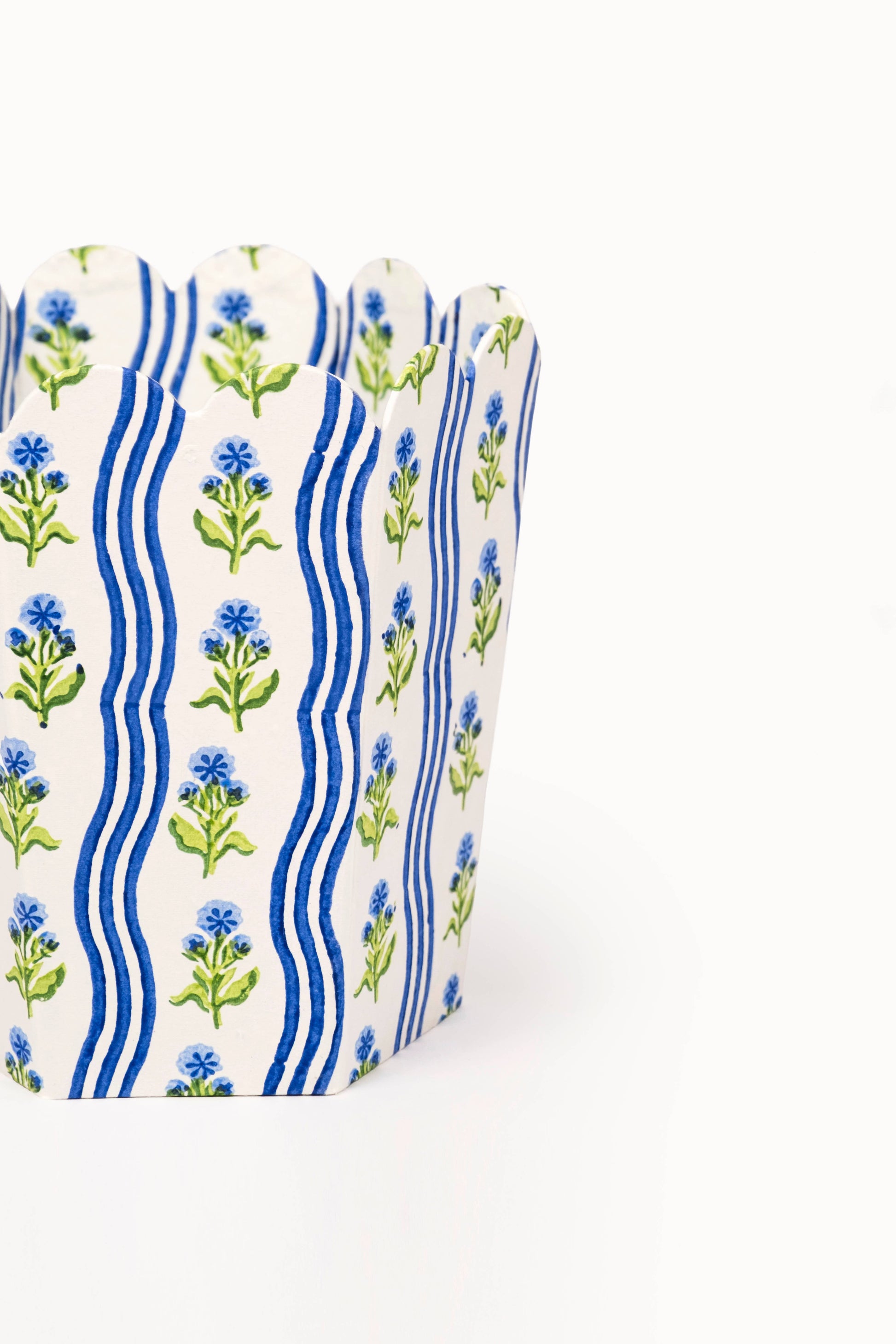 Block Print Storage /Waste Basket - Leher Blue (Collapsible)
