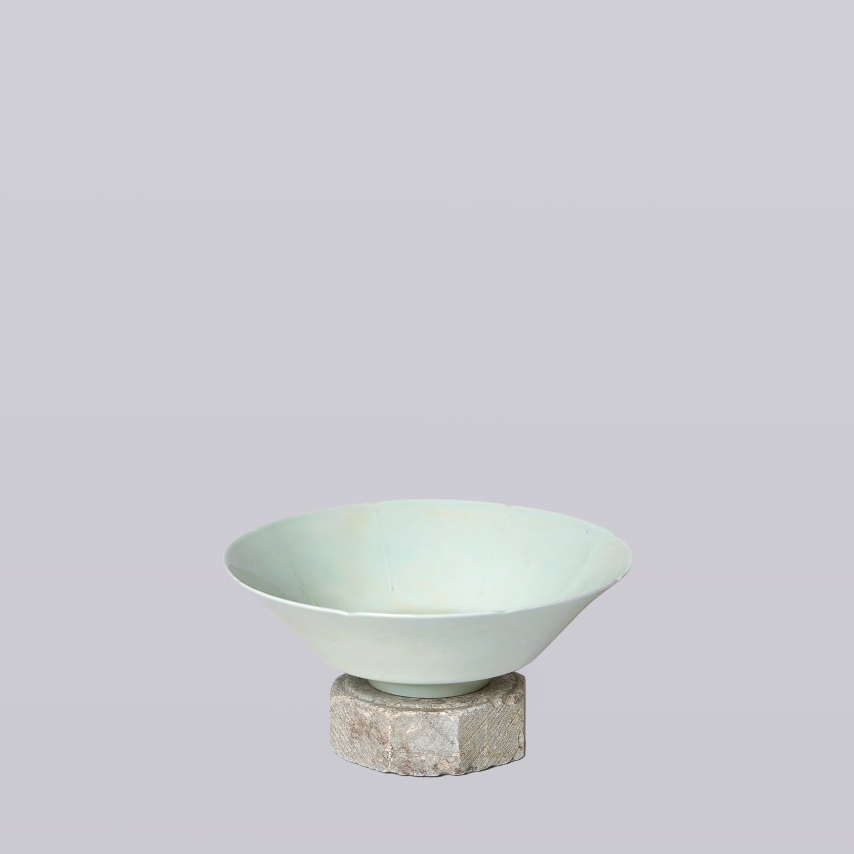 Celadon Porcelain Large Peony Conical Bowl