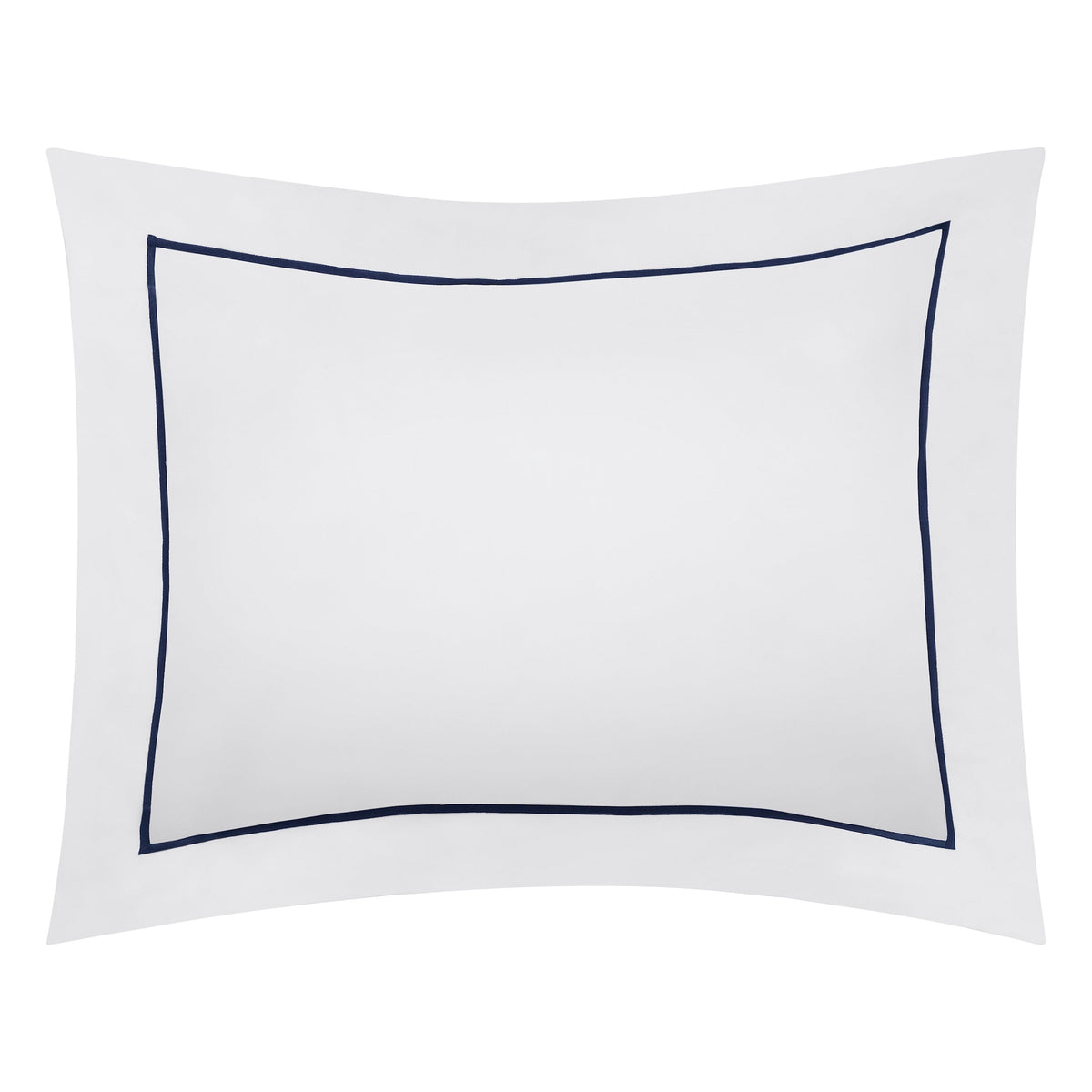 SS-056-2026_1|Sophisticated white cotton sateen pillow sham with elegant light gold embroidered border, enhancing upscale duvet covers.