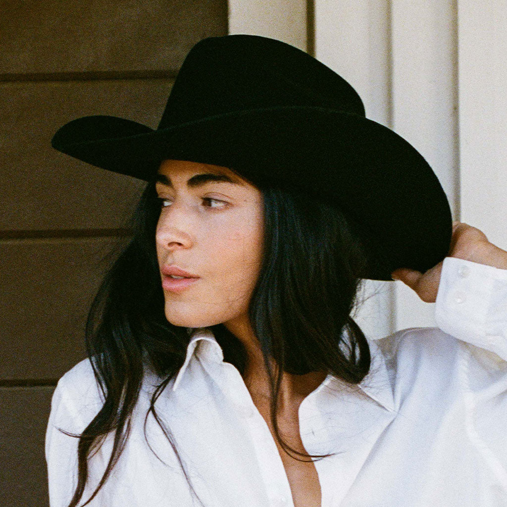 Karina Wool Cowboy Hat - Black
