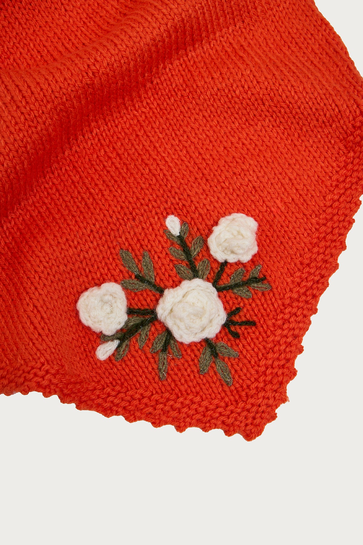 Floral Embroidered Snood - Orange
