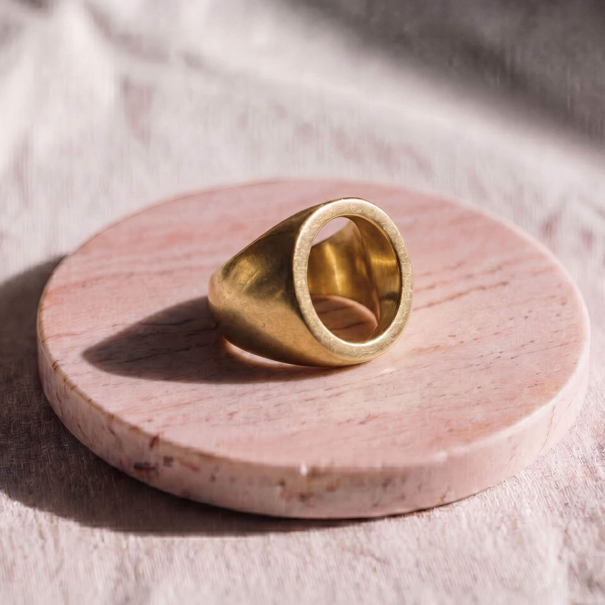 Brass Hollow Signet Ring | Kasa - EcoDunia