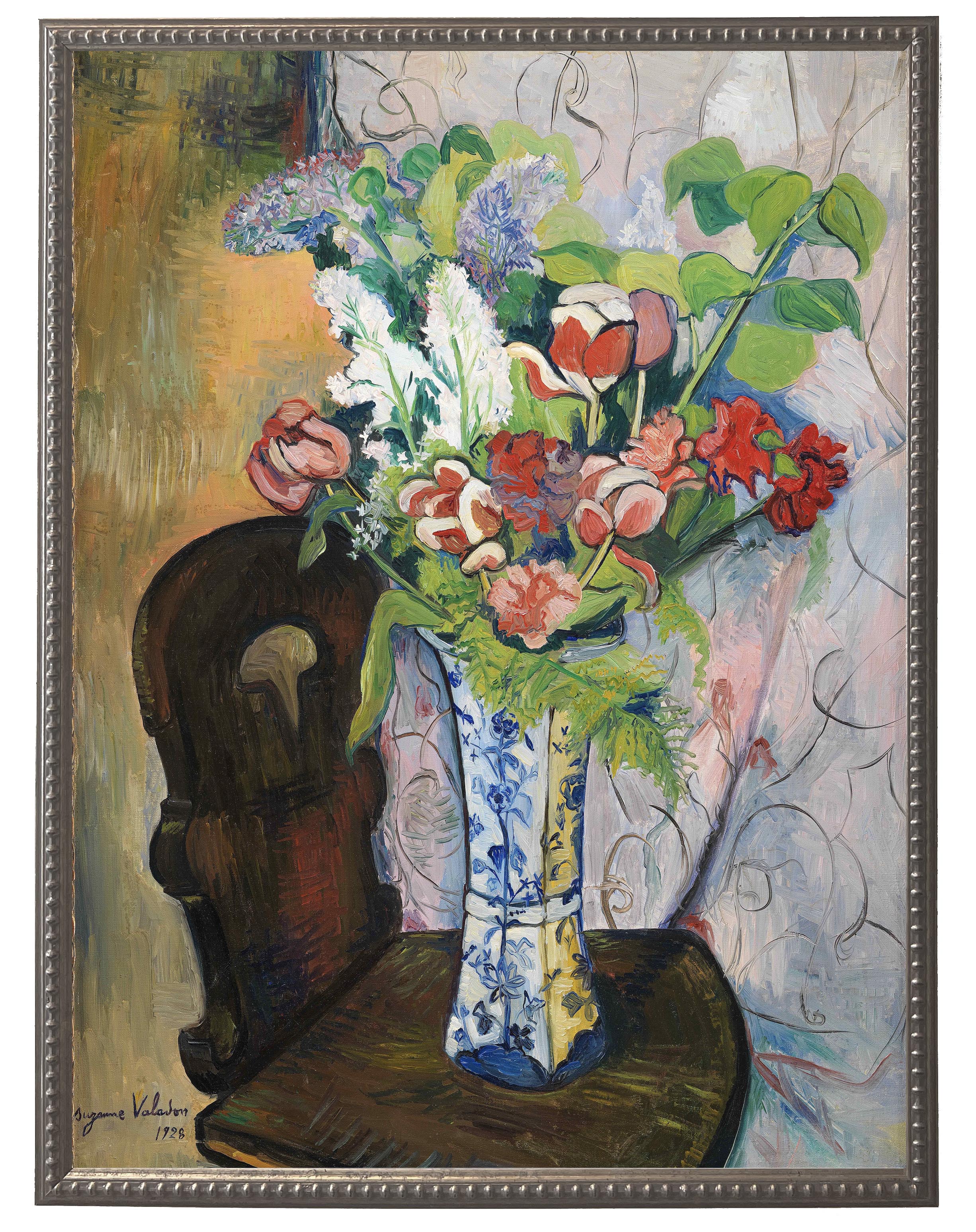 Colorful Flowers in Ornate Vase