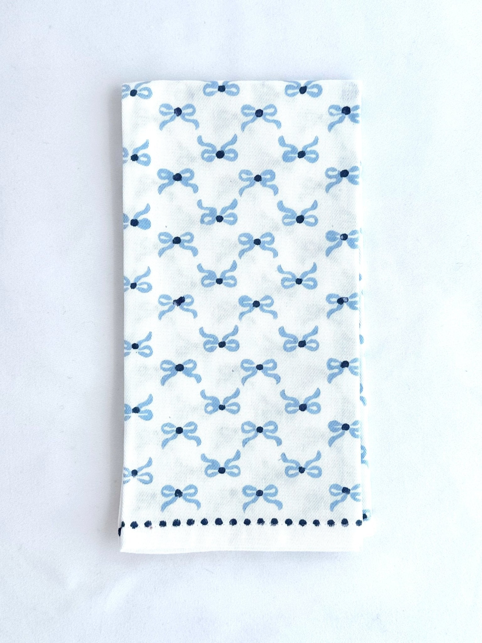 Organic Napkins (set of 4) - Bows - Uniform Blue & Navy - The Mended Company