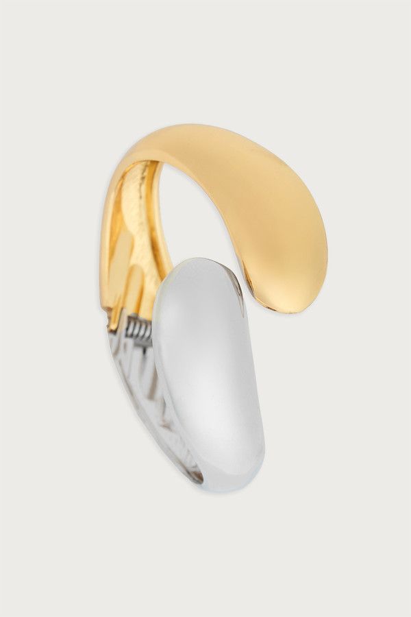 Mixed Metal Overlap Cuff - Silver Gold