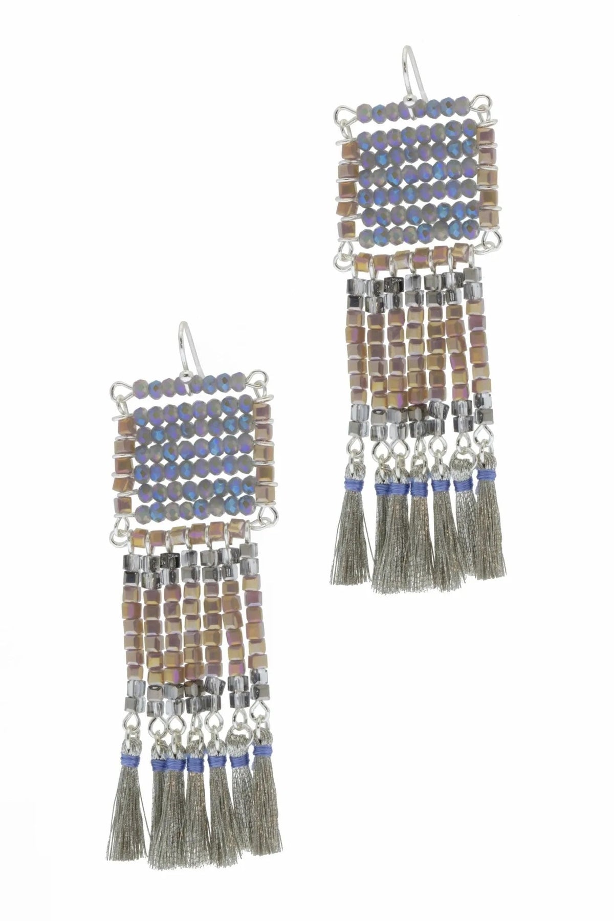 Anjuna Beaded Statement Earring Light Blue