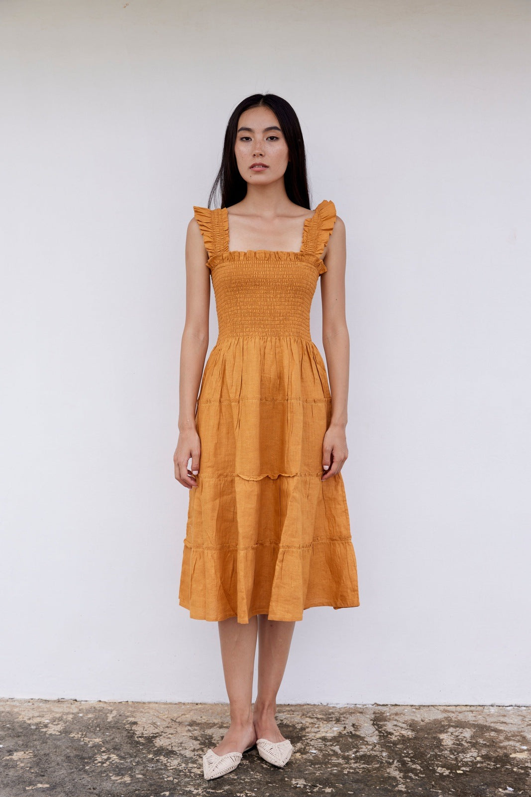 Alma Linen Midi Dress