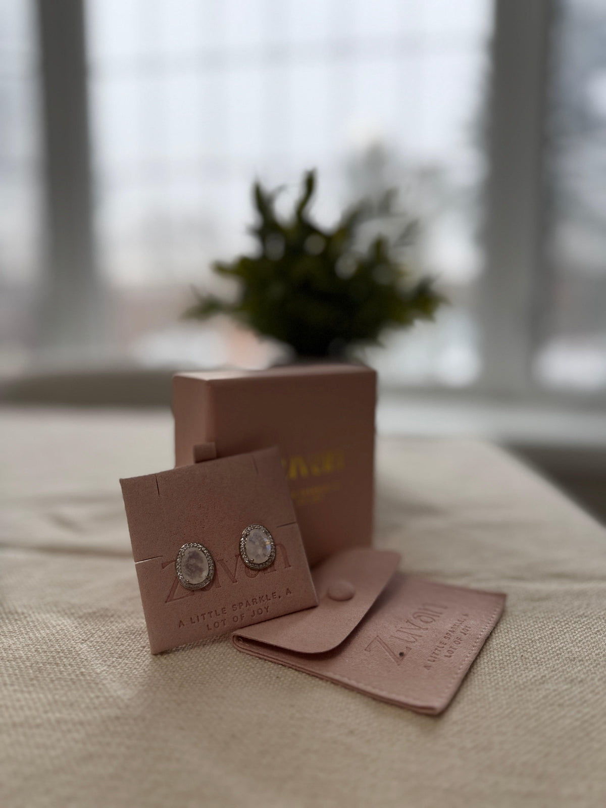 Moonstone Stud minimal everyday fine jewelry in solid gold and sterling 925 silver with natural gemstones.