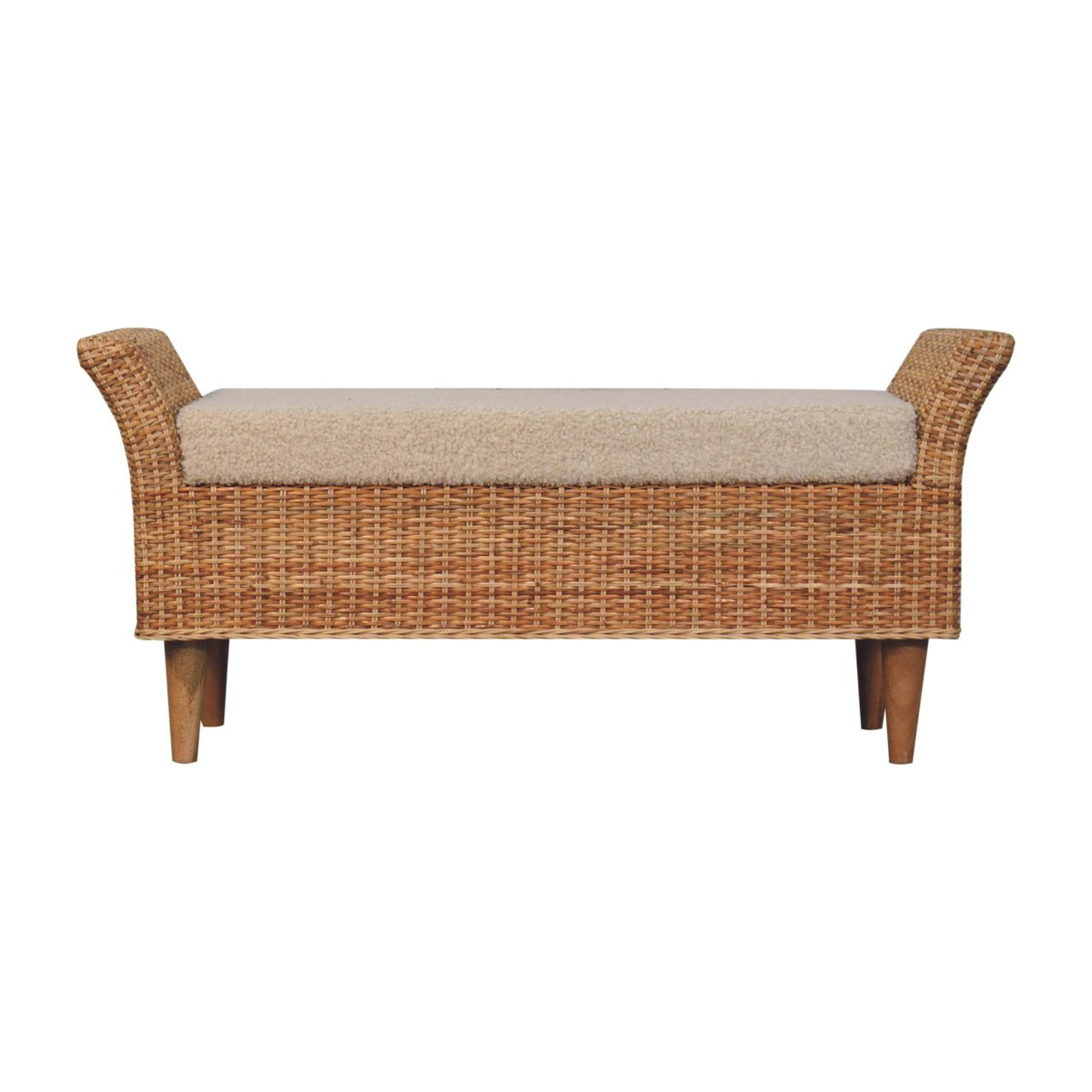 Solid Wood Riviera Woven Bench