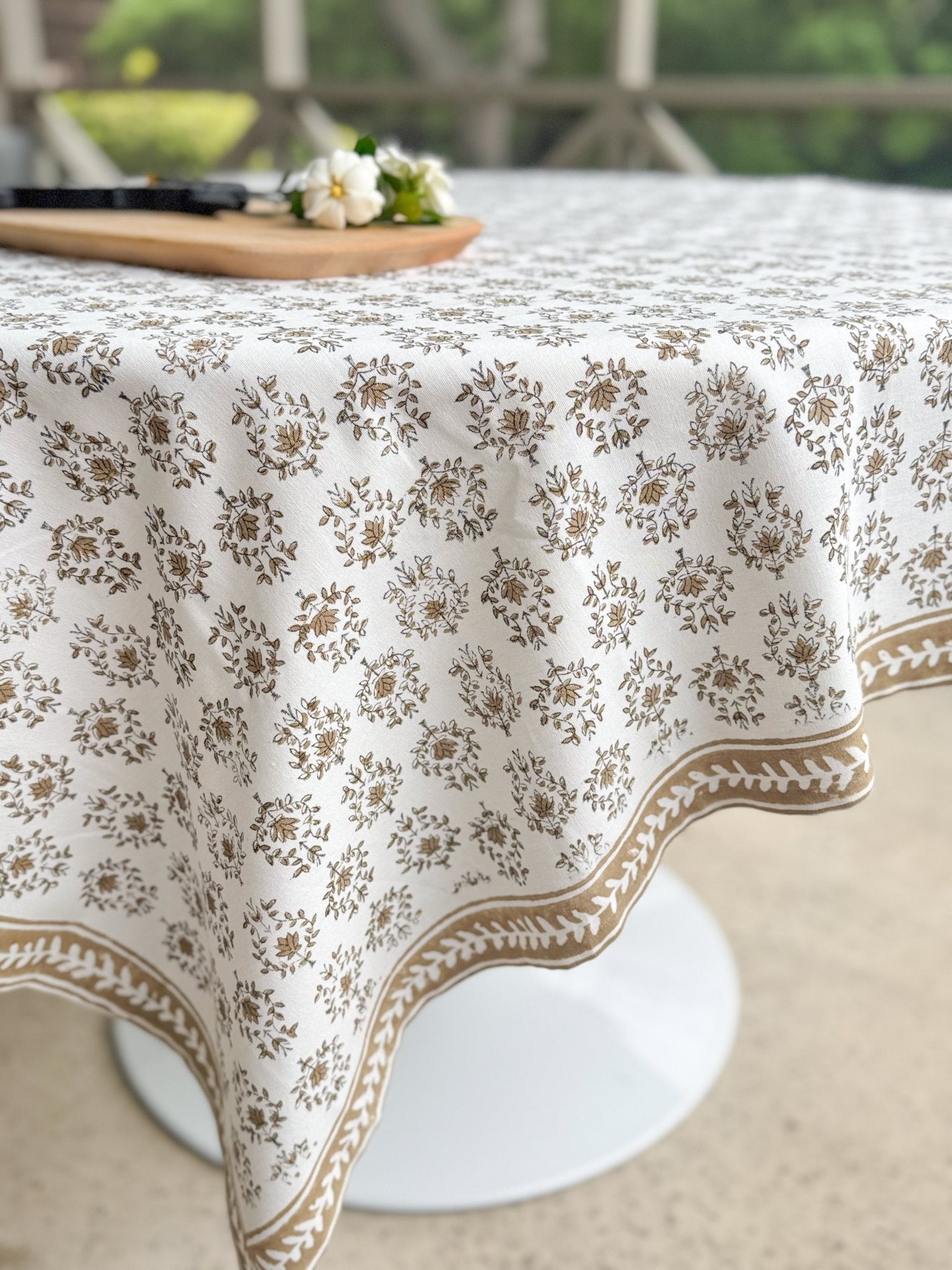 Table Throw - Lotus, Black & Chai - The Mended Company