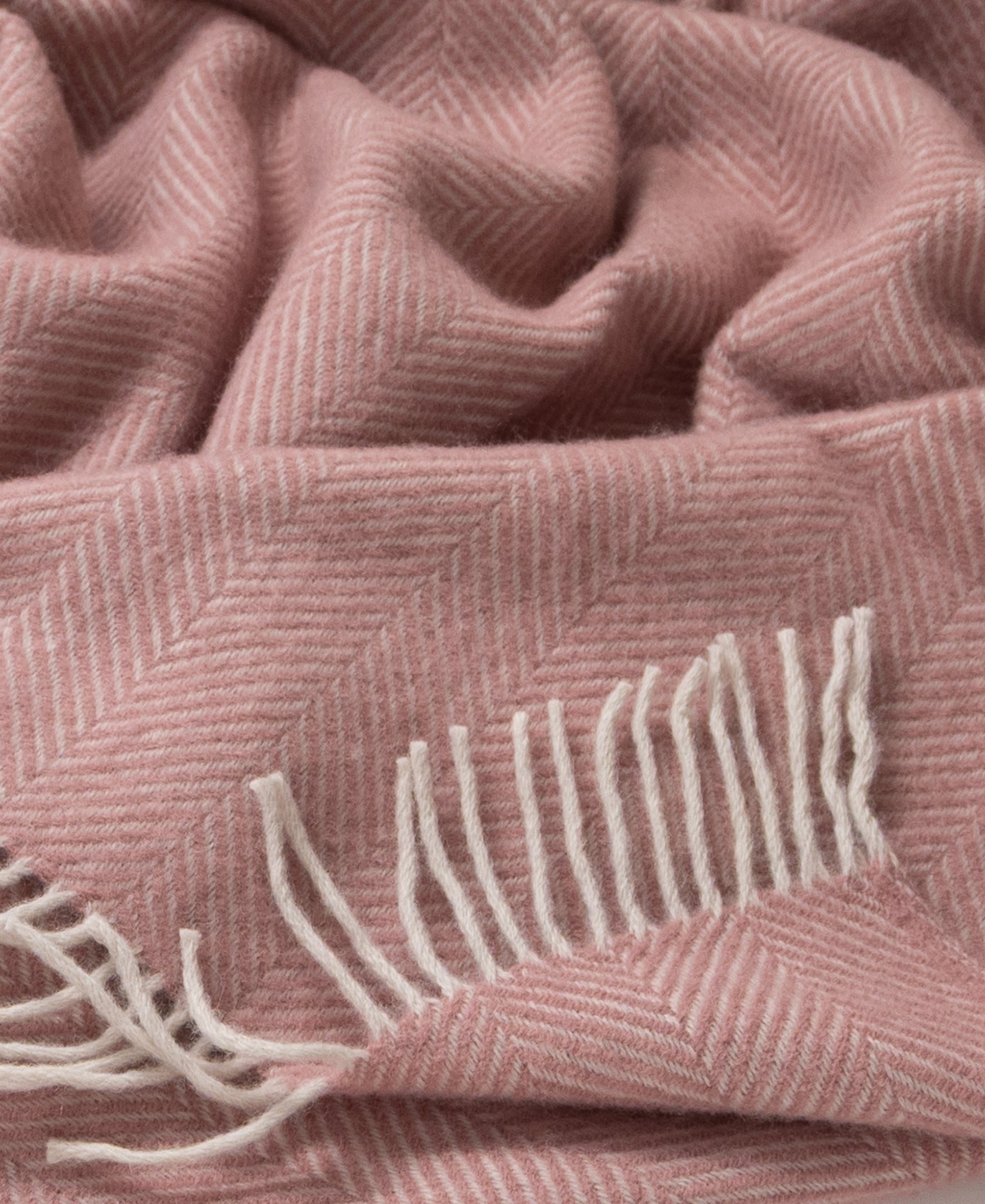 Highland Tweeds Herringbone Pure New Wool Throw ~ Beach Coral ~-Throws and Blankets-[bar code]-Prince of Scots