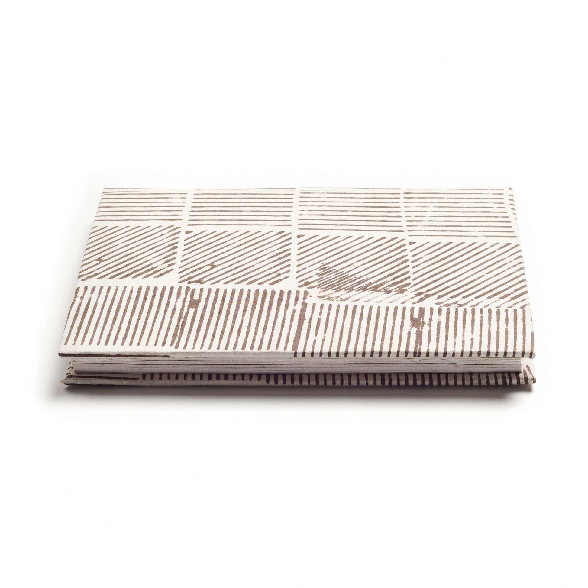 Bistre Black Zero Waste Handmade Artisanal Journal with unique striped design.