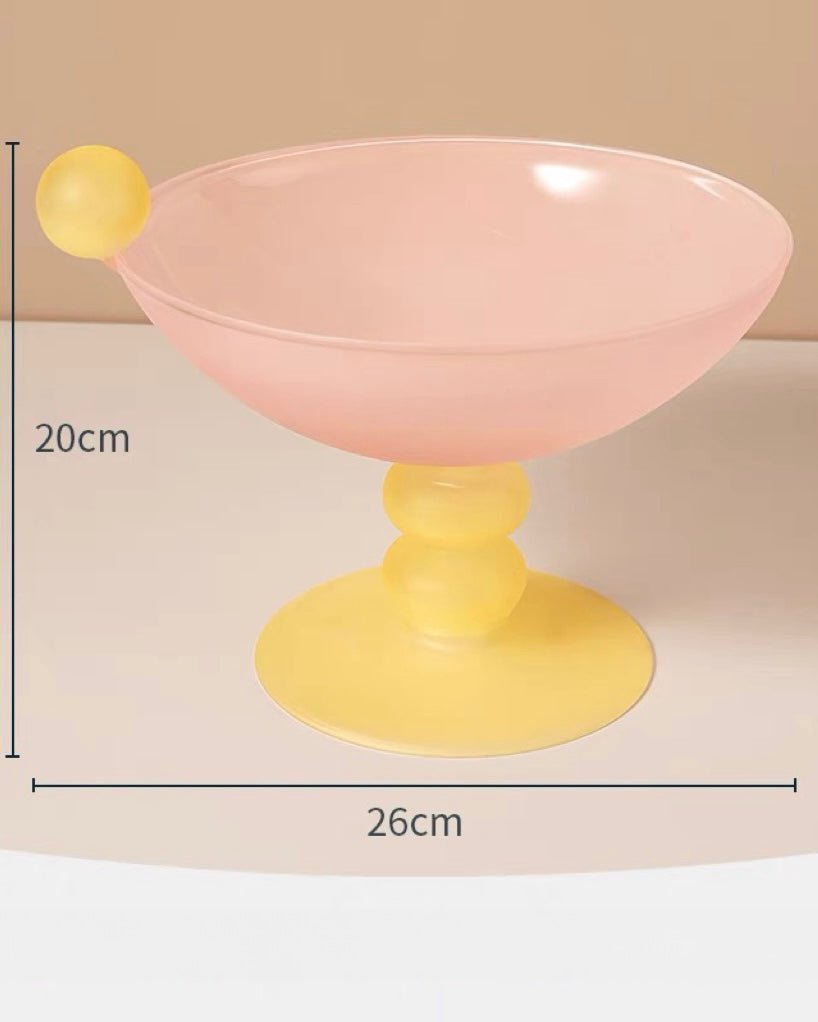 Jelly Bean Footed Tray Fruit Bowl - Whimsical Dopamine Table Setting Centerpiece - fruit bowl - Jelly Bean Fruit Bowl-Peach - Large - INSPECIAL HOME