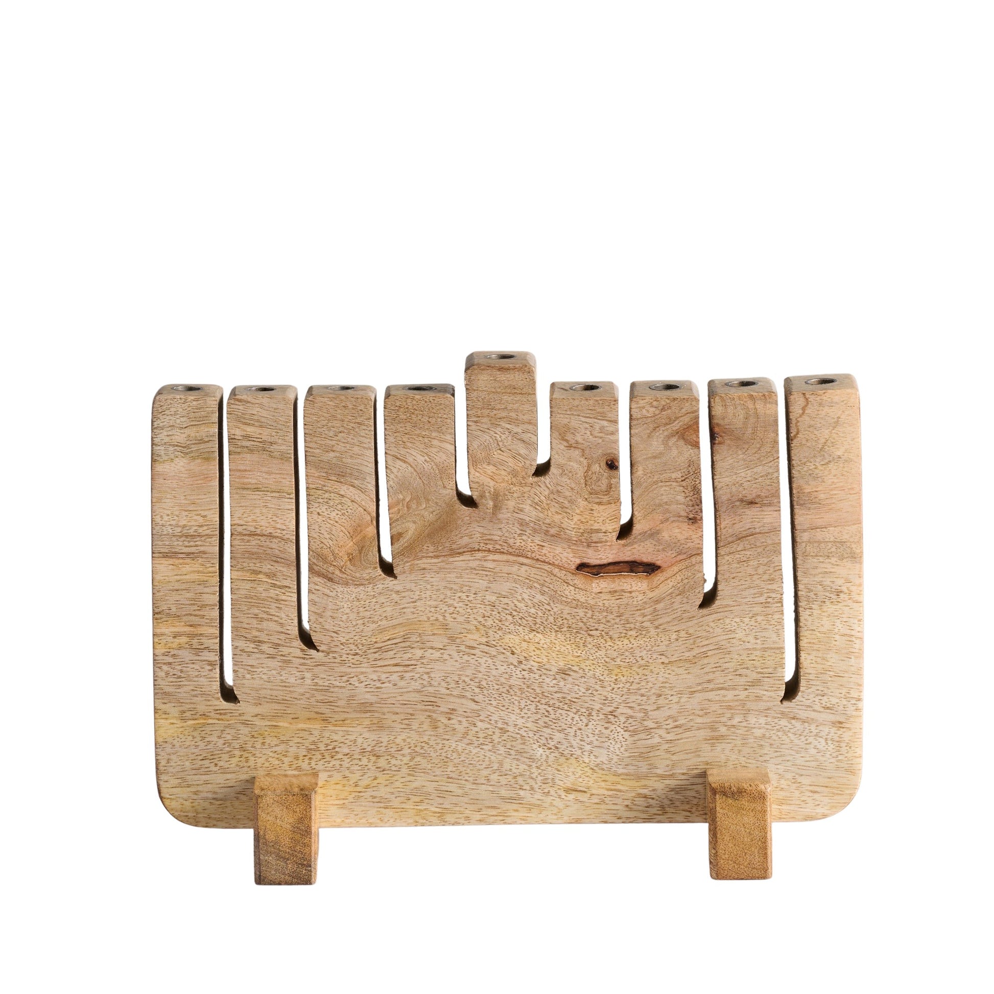 Modern Mango Wood Menorah - Ten Thousand Villages