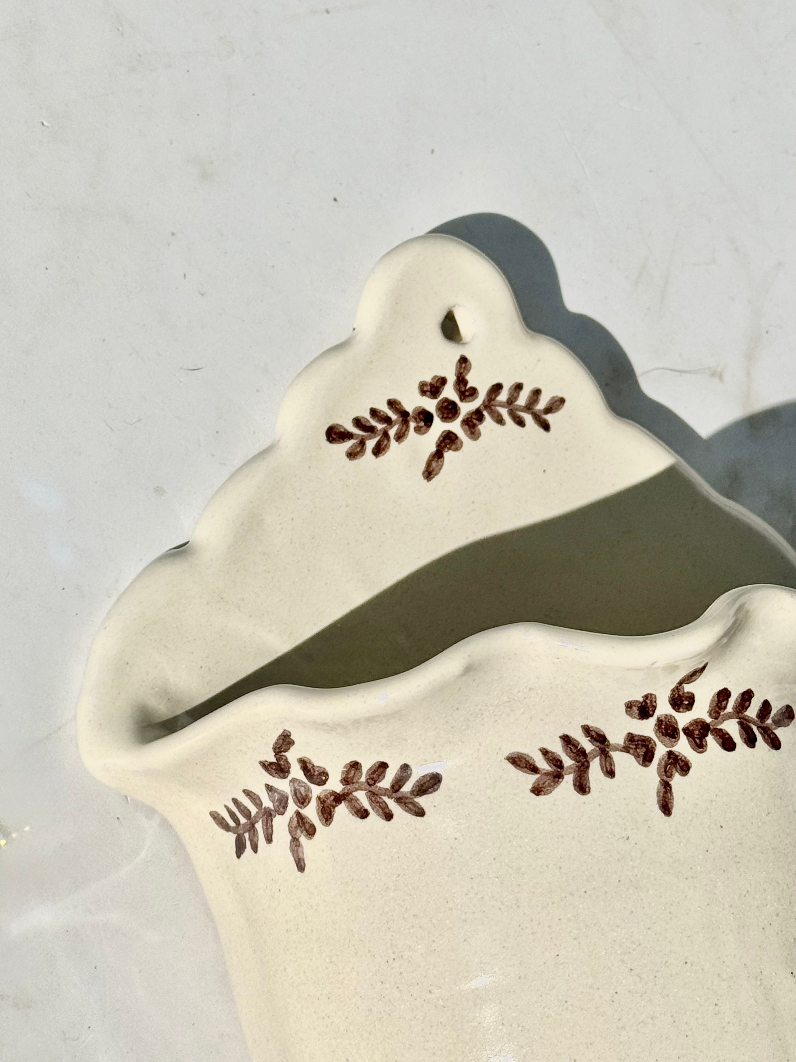 Hand-painted Margot Wall Vase, Brown