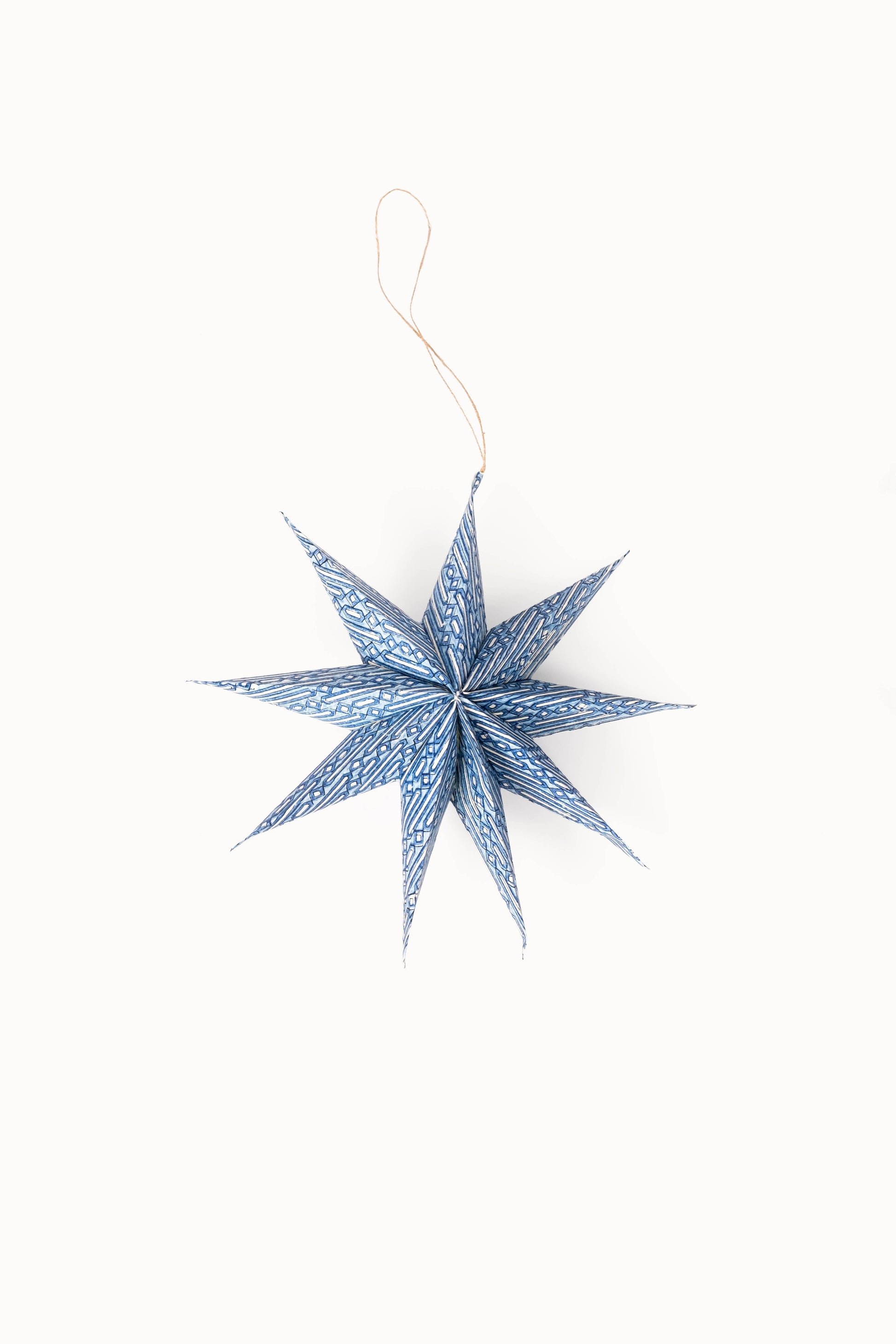 Large Blue Starlight Holiday Ornament Decor Stars (Set of 3)