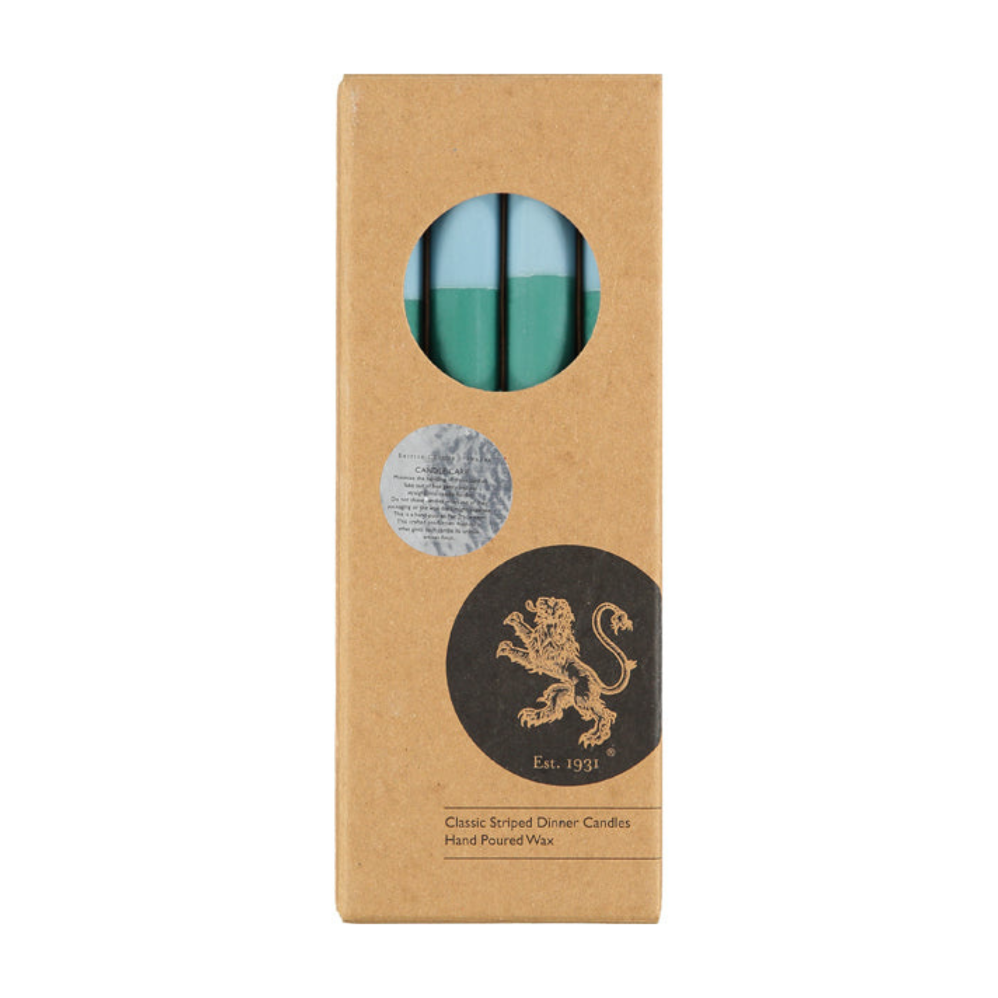 S/4 ABSTRACT Striped Beryl, Bokhara and Moonstone Dinner Candles
