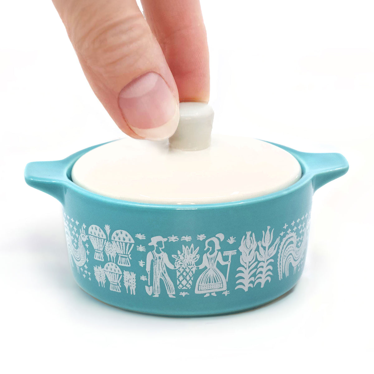 Pyrex-Inspired Butterprint Casserole Ceramic Trinket Box
