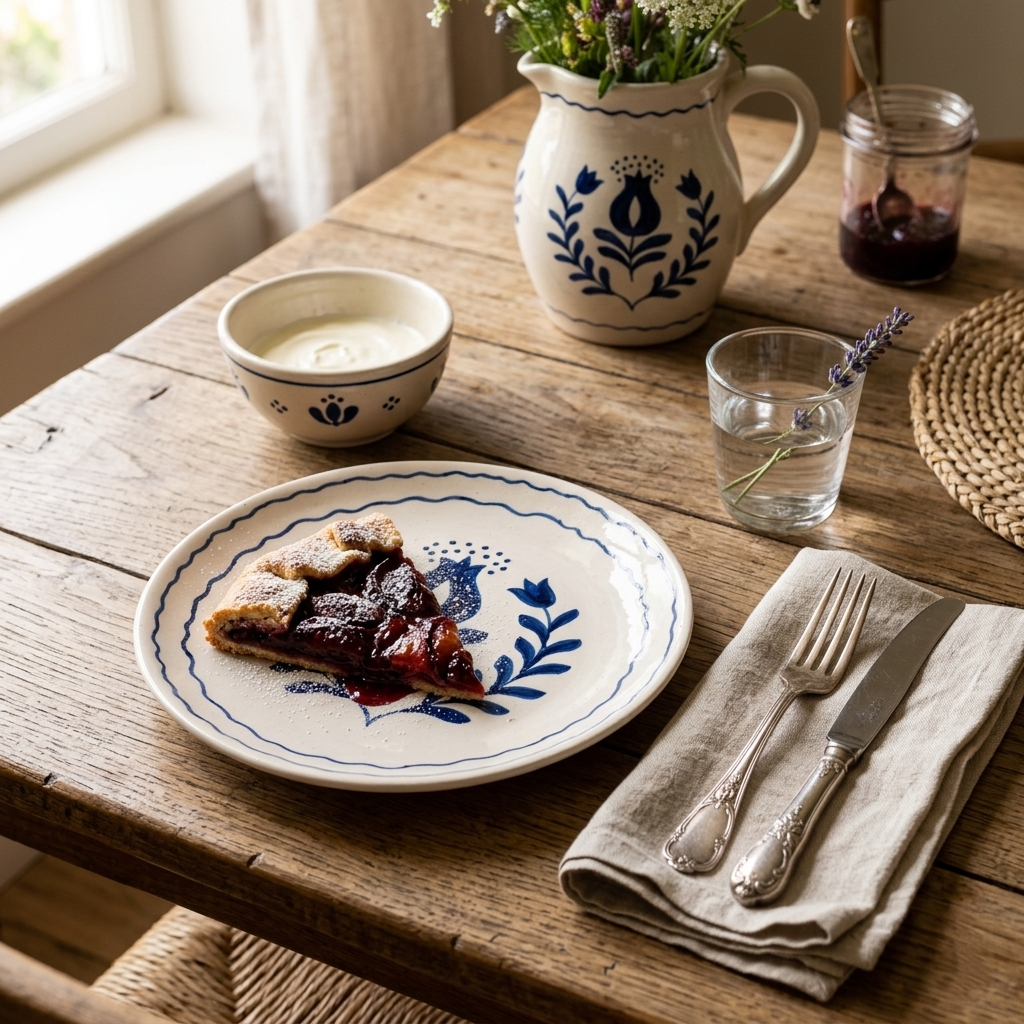 Blue Anaar Ceramic Snack Plates 7x7 Inches Set of 2 - Casa Amarosa