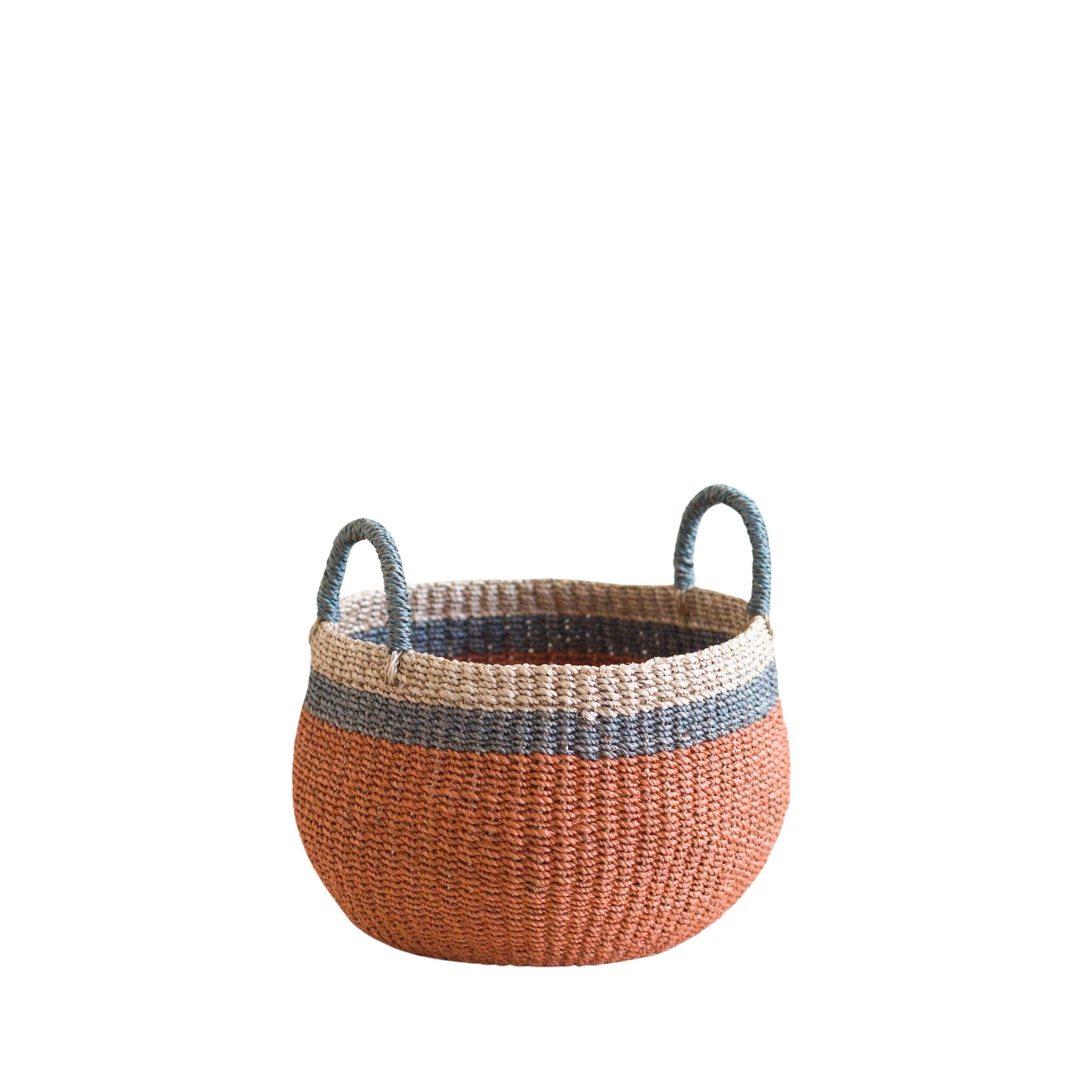 Baskets - Coral Tabletop Catch-All with Handle - Handcrafted Baskets | LIKHÂ - LIKHÂ