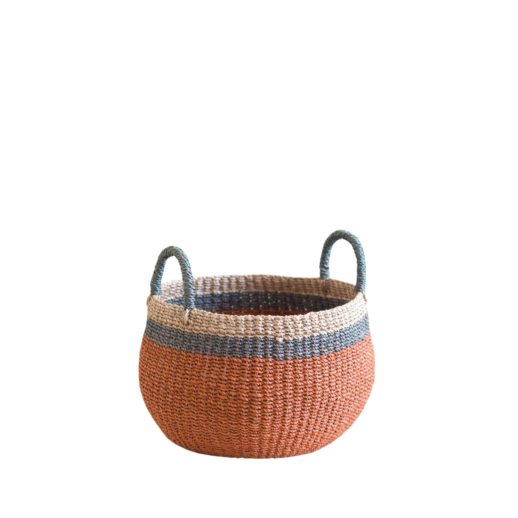 Baskets - Coral Tabletop Catch-All with Handle - Handcrafted Baskets | LIKHÂ - LIKHÂ