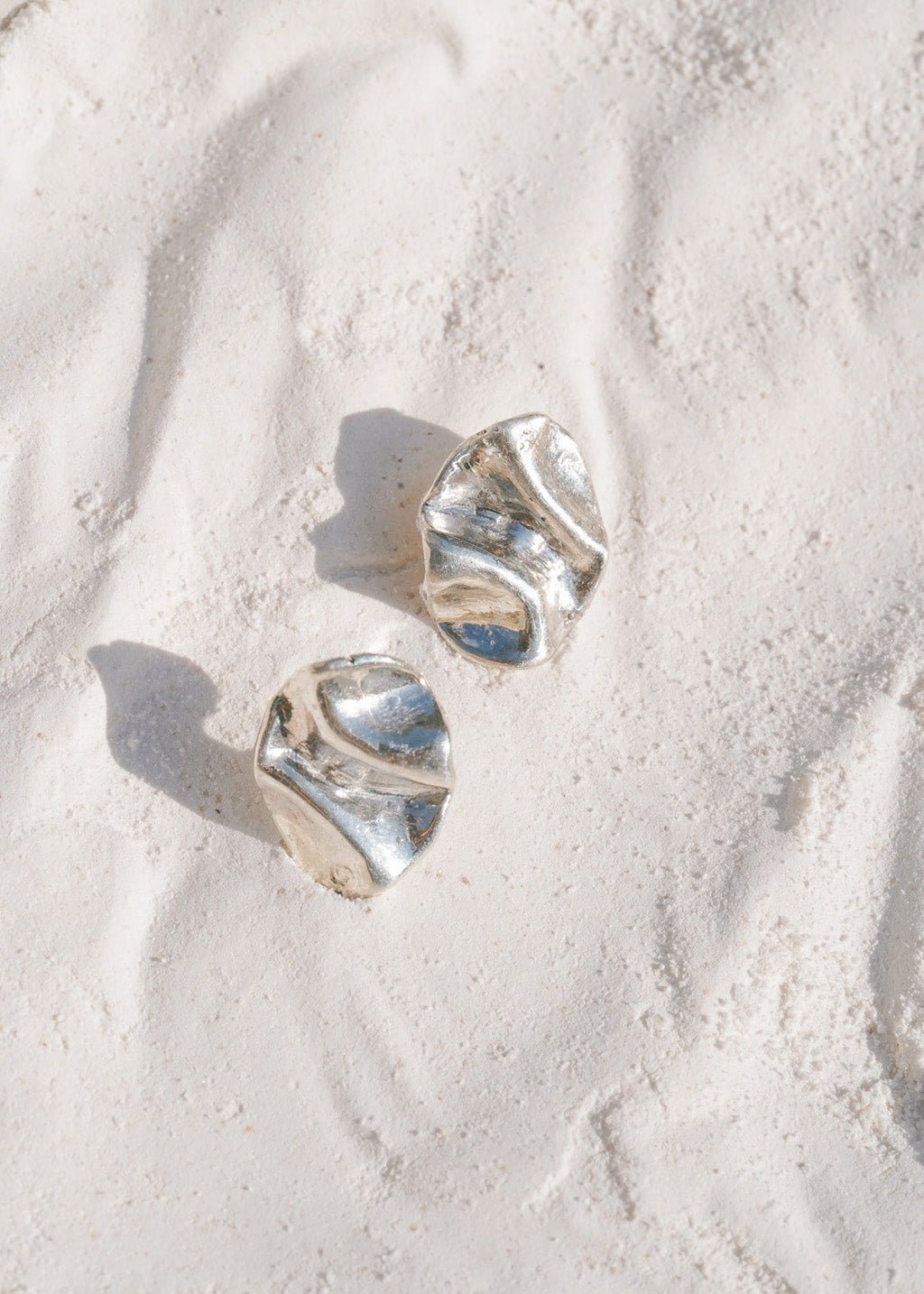 Perdido Folded Silver Stud Earrings - Dea Dia