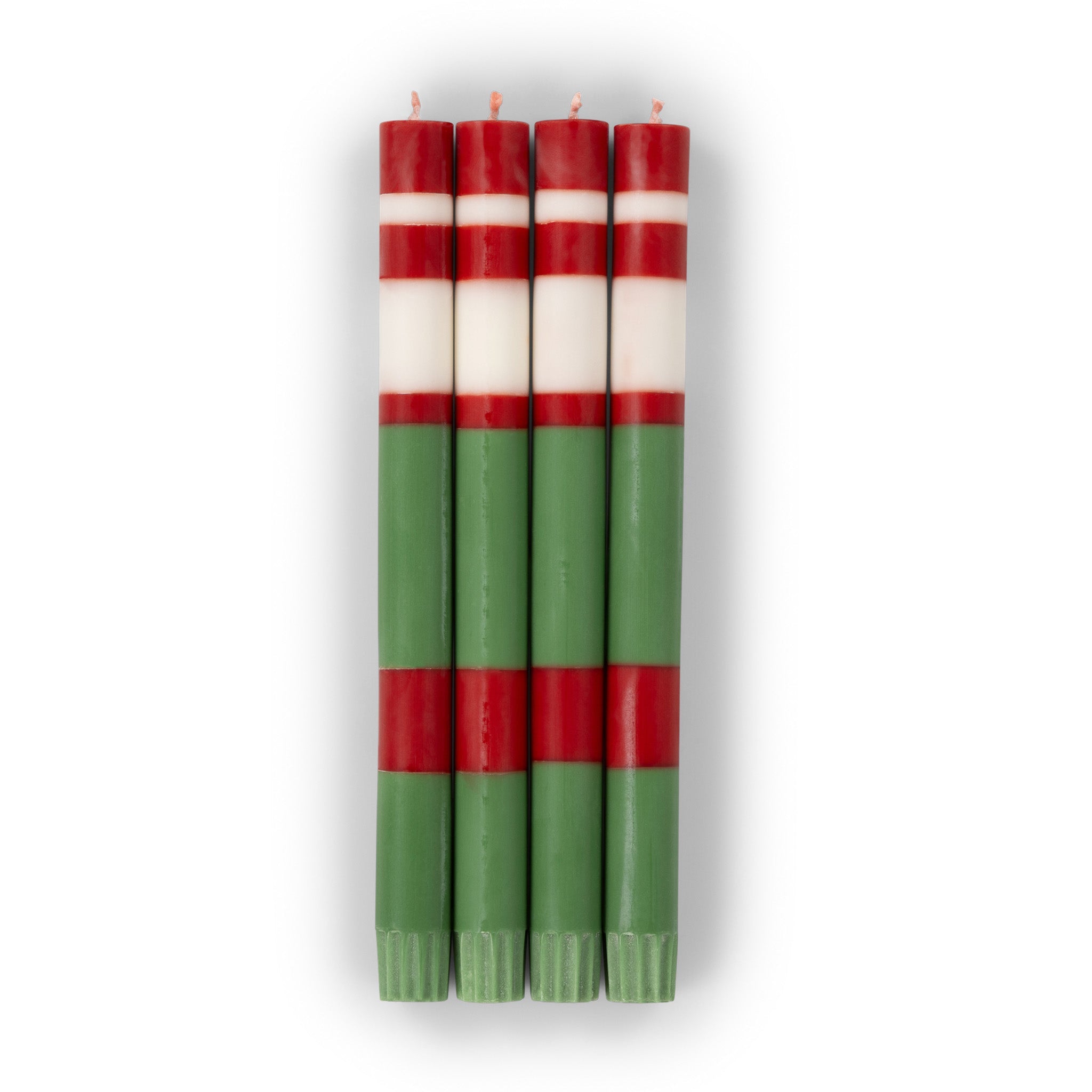 Striped Dinner Candles Holiday Set