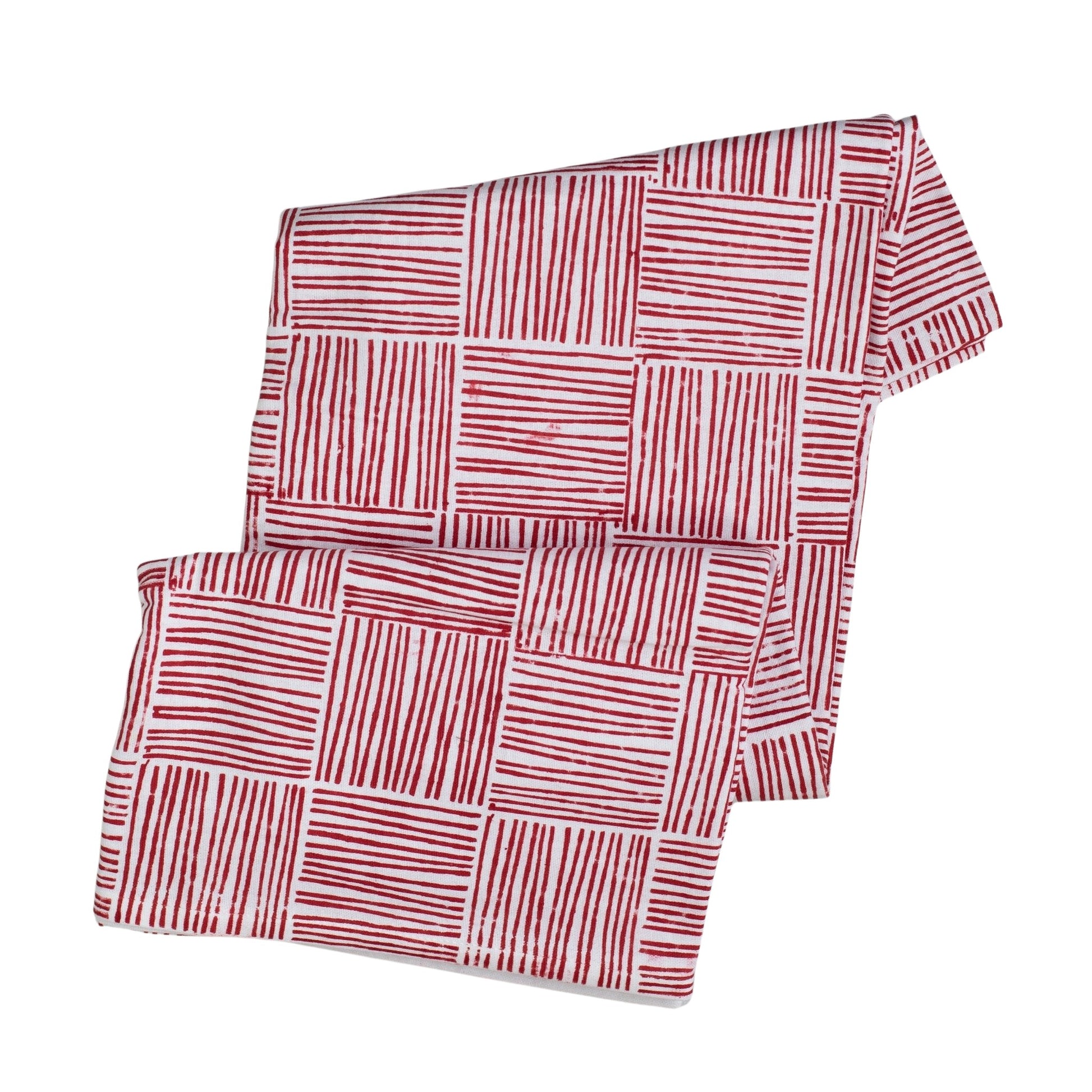Table Throw - Striped, Red - The Mended Company